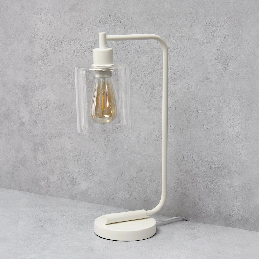 18.8" Industrial Bronson Antique Style Iron Lantern Desk Table Lamp