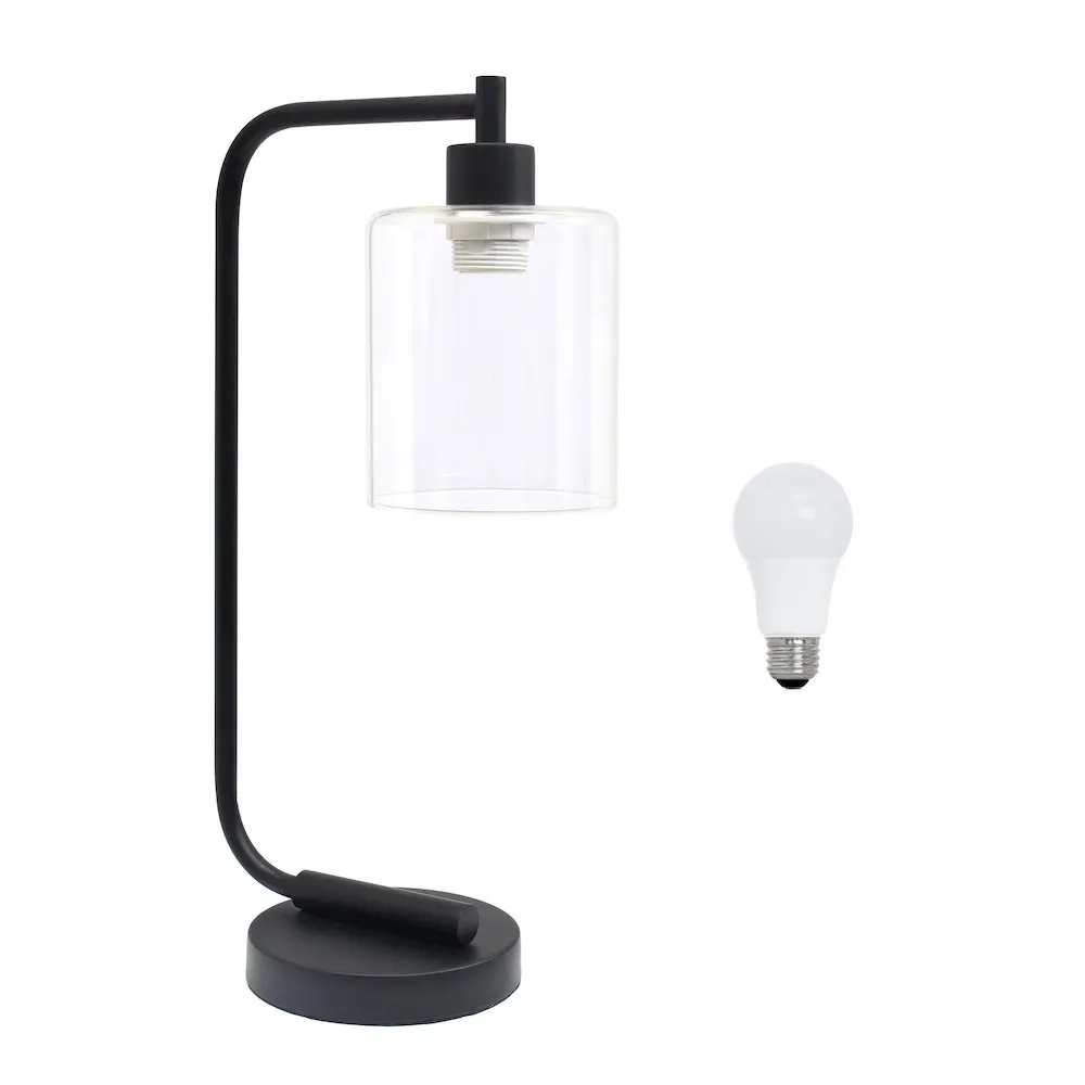 18.8" Industrial Bronson Antique Style Iron Lantern Desk Table Lamp