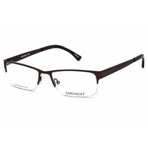 Adensco Men's Eyeglasses - Dark Brown Half Rim Rectangular Frame | AD 128 0R0Z 00