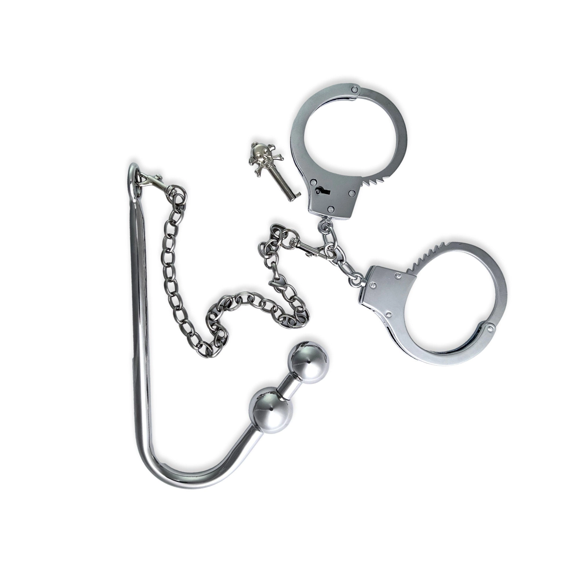 Anal Hook Sex Toy Attached to Handcuffs