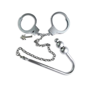 Anal Hook Sex Toy Attached to Handcuffs