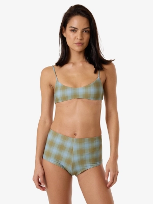 Ansley Crop Bikini Top - Blue Stone