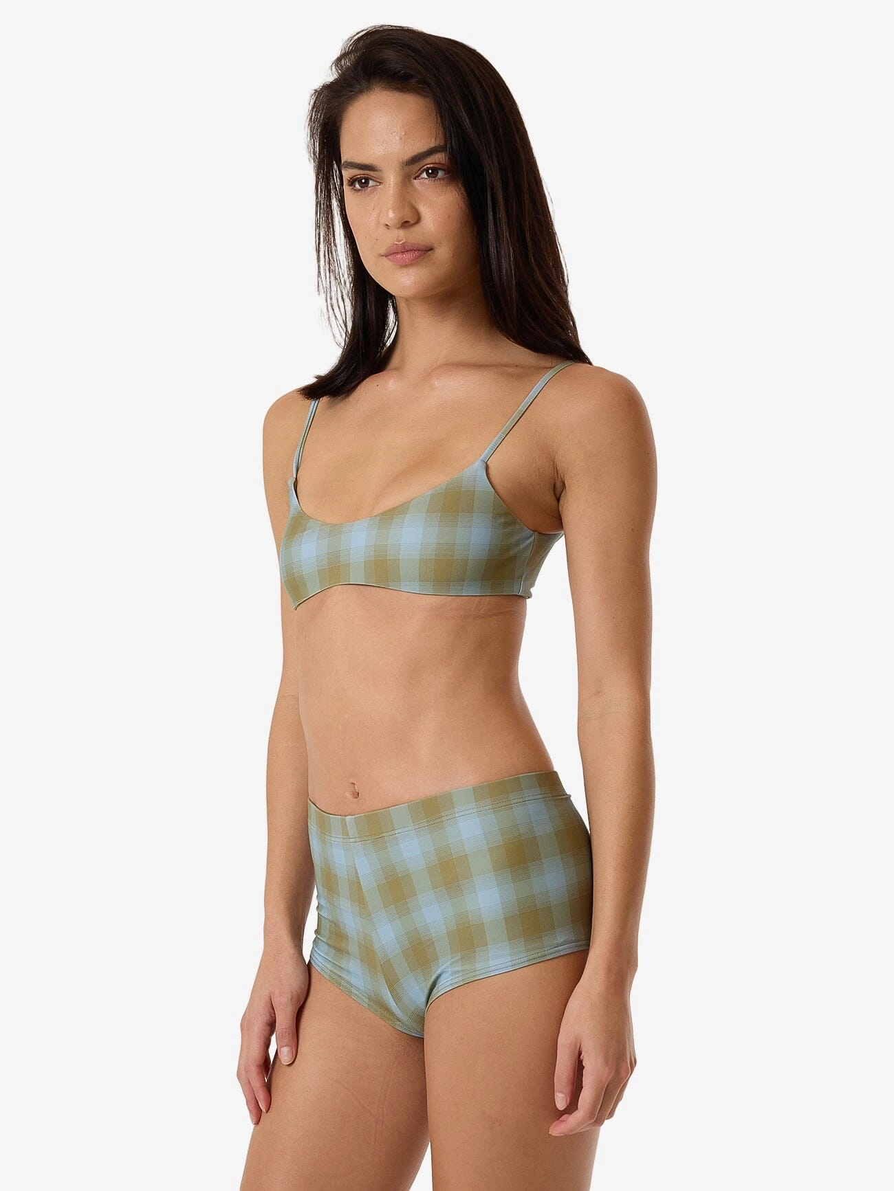 Ansley Crop Bikini Top - Blue Stone