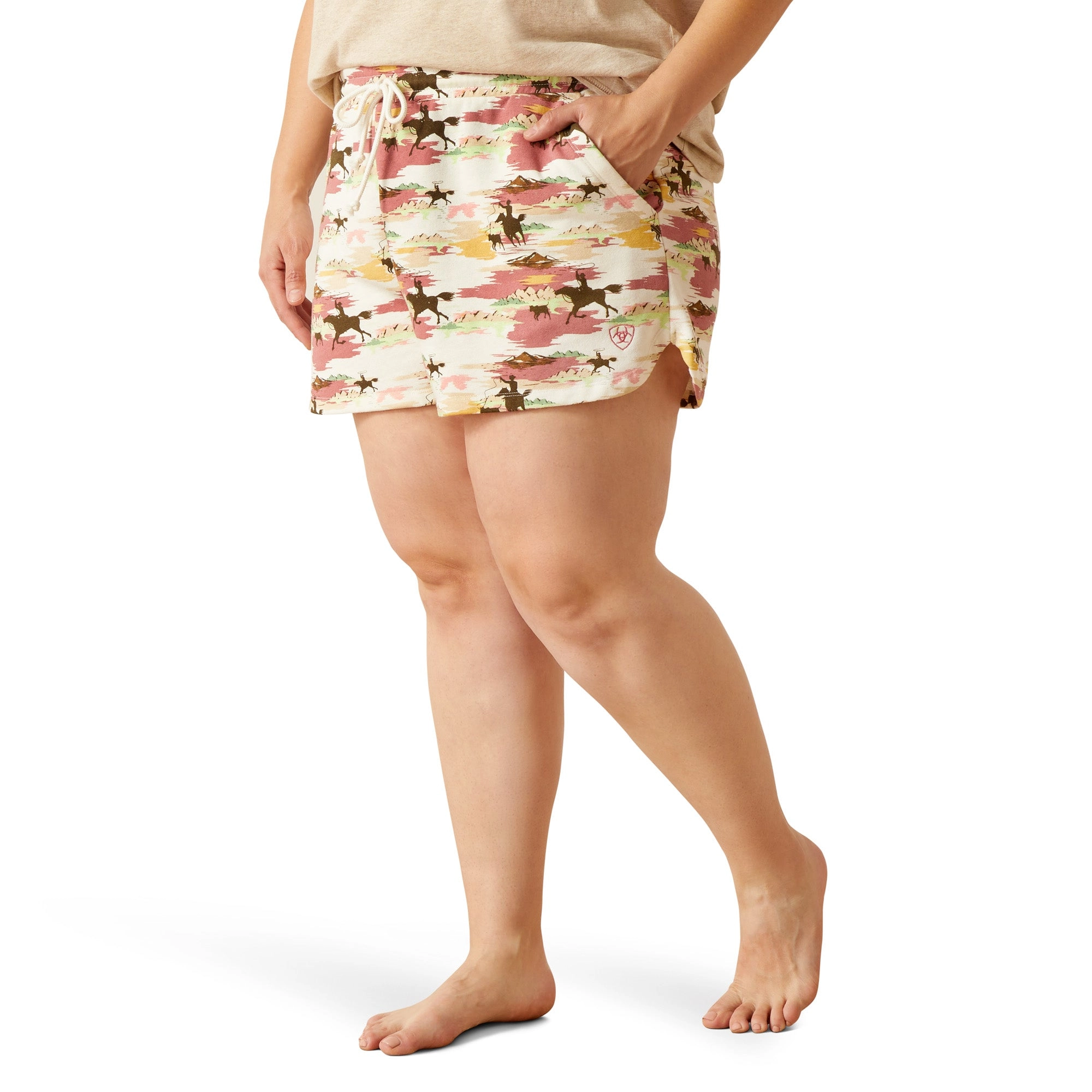 Ariat Ladies Blushing Shorts Western Scene Print 10048620