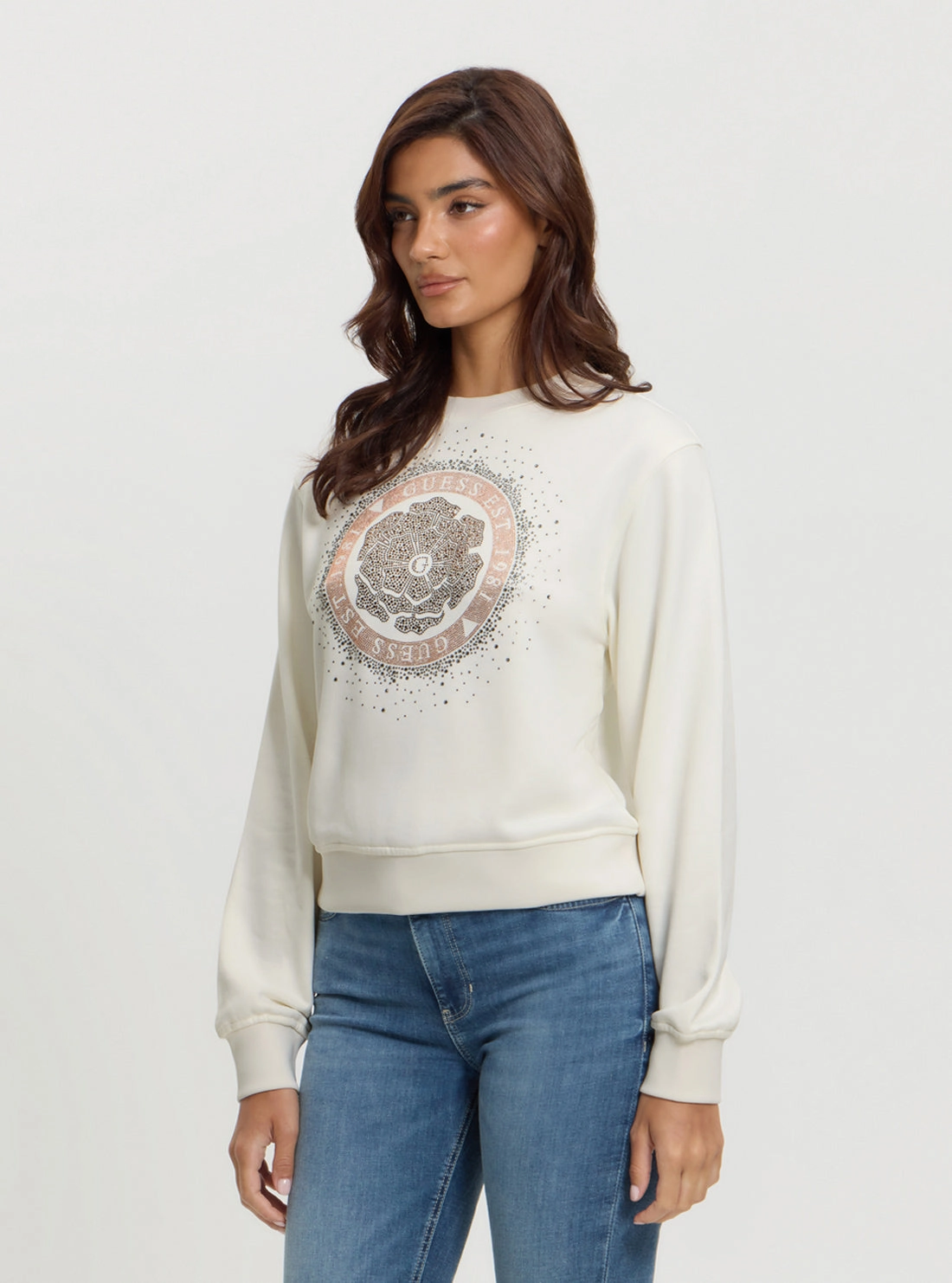 Beige Logo Peony Jumper