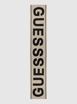 Beige Logo Scarf