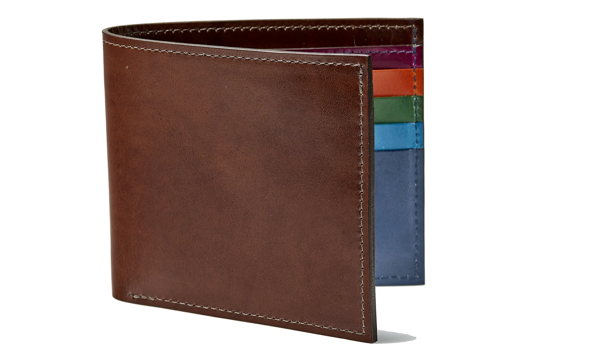Bifold Wallet Multi Stripe - Ebony Handpainted
