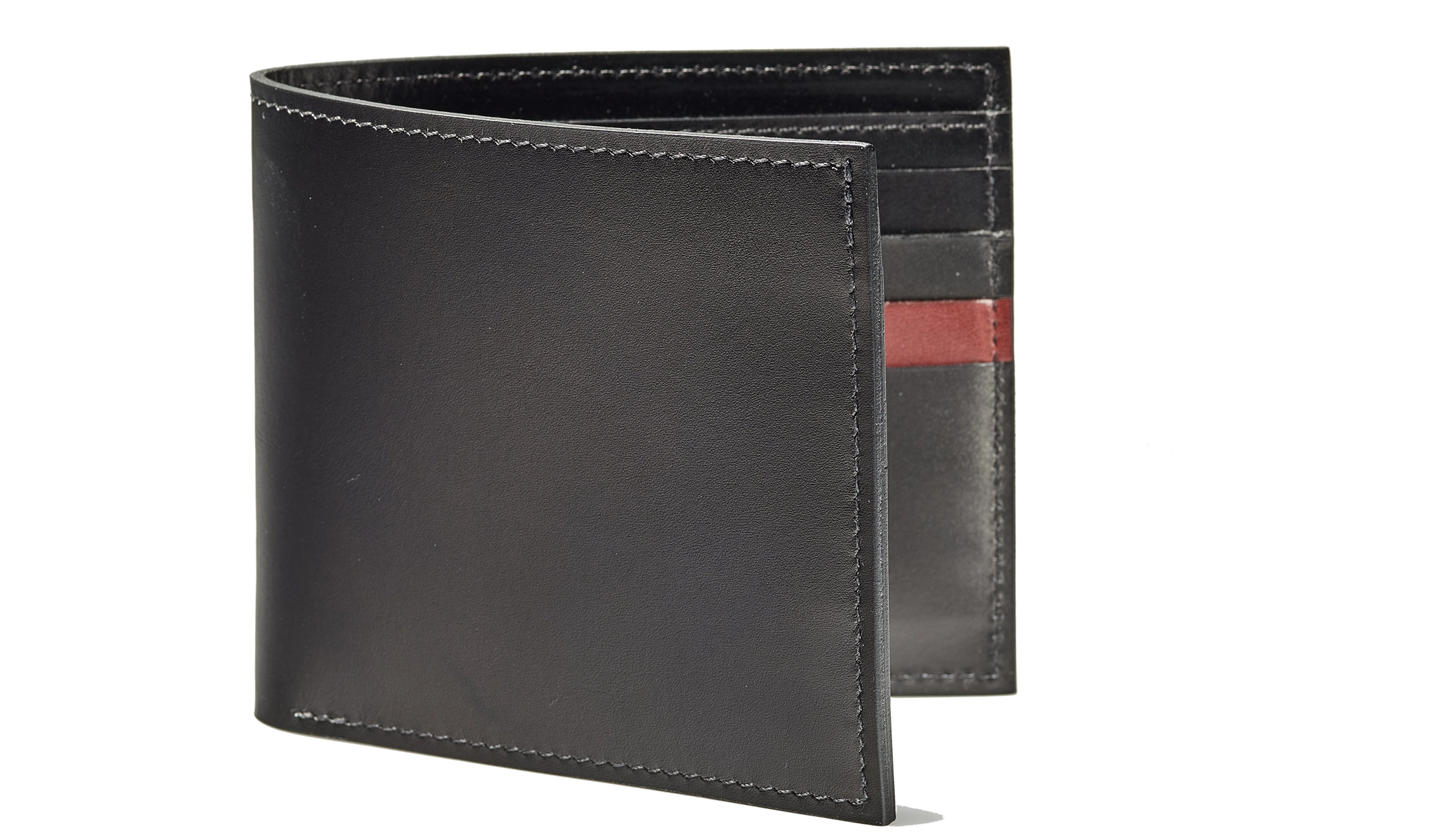 Bifold Wallet One Stripe - Black Calf