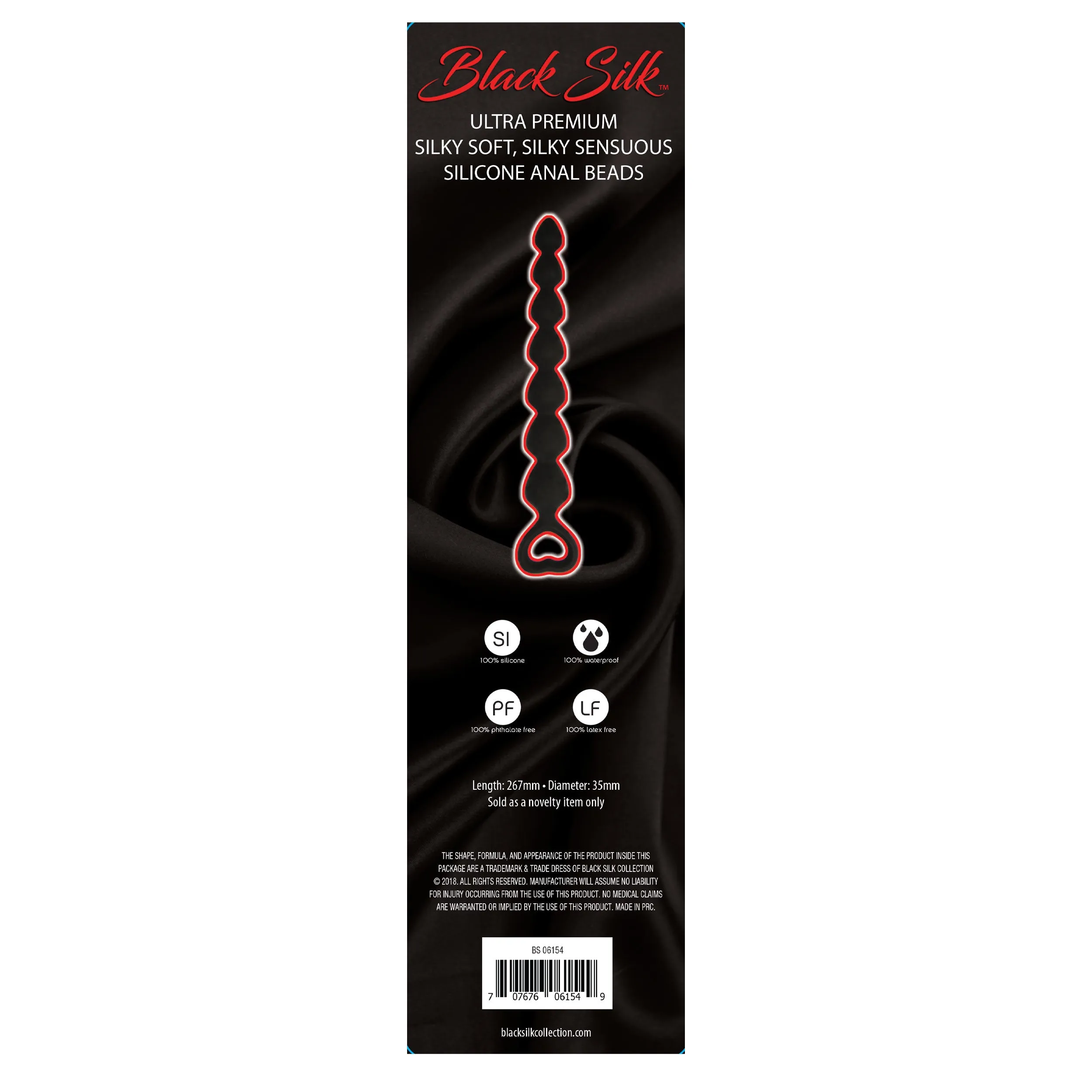 Black Silk Large Anal Beads