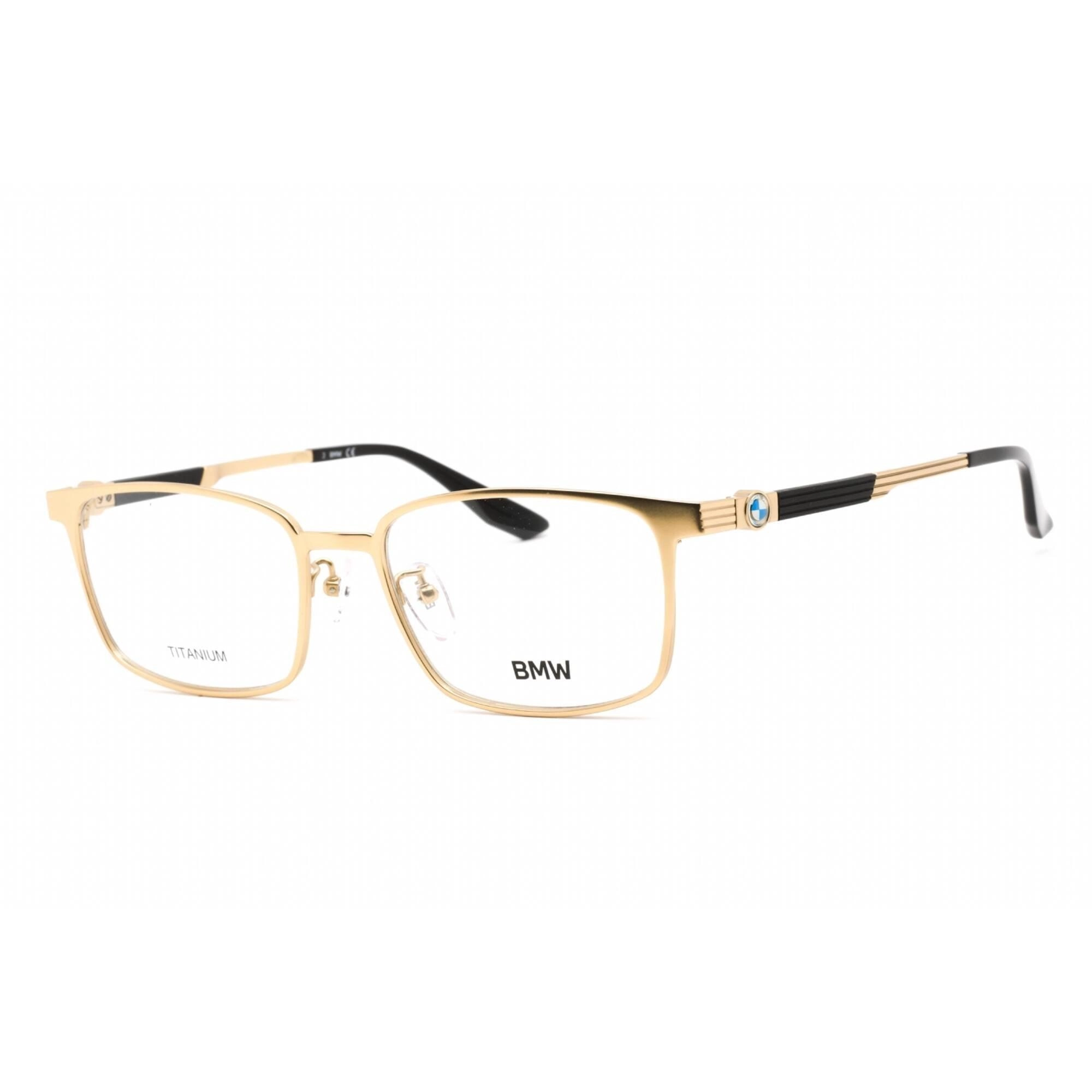 BMW Men's Eyeglasses - Full Rim Pale Gold Metal Rectangular Shape Frame | BW5049-H 032