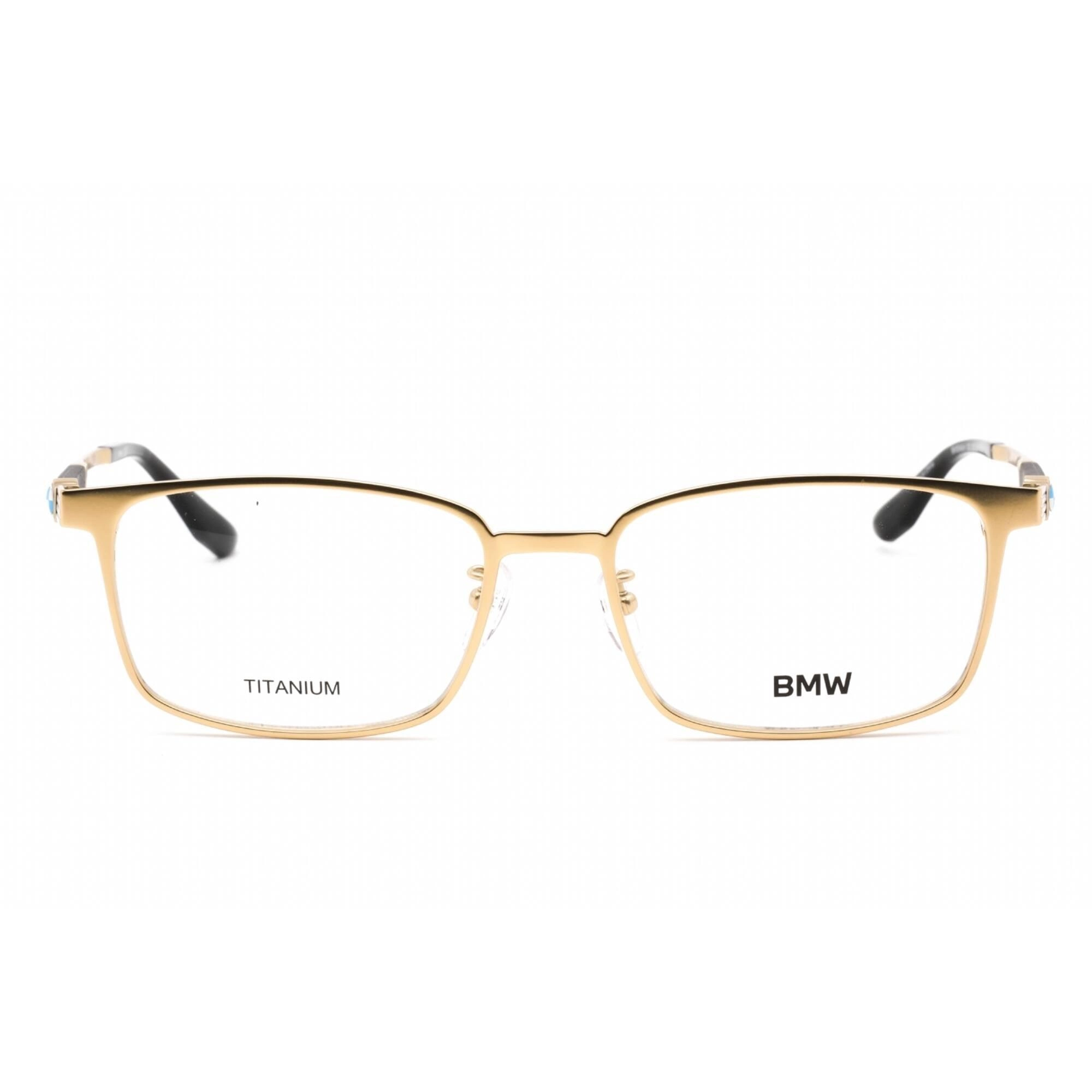 BMW Men's Eyeglasses - Full Rim Pale Gold Metal Rectangular Shape Frame | BW5049-H 032