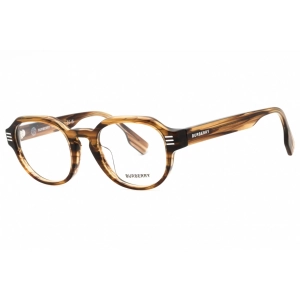 Burberry Men's Eyeglasses - Brown Horn Plastic Full Rim Round Frame | 0BE2386F 4096