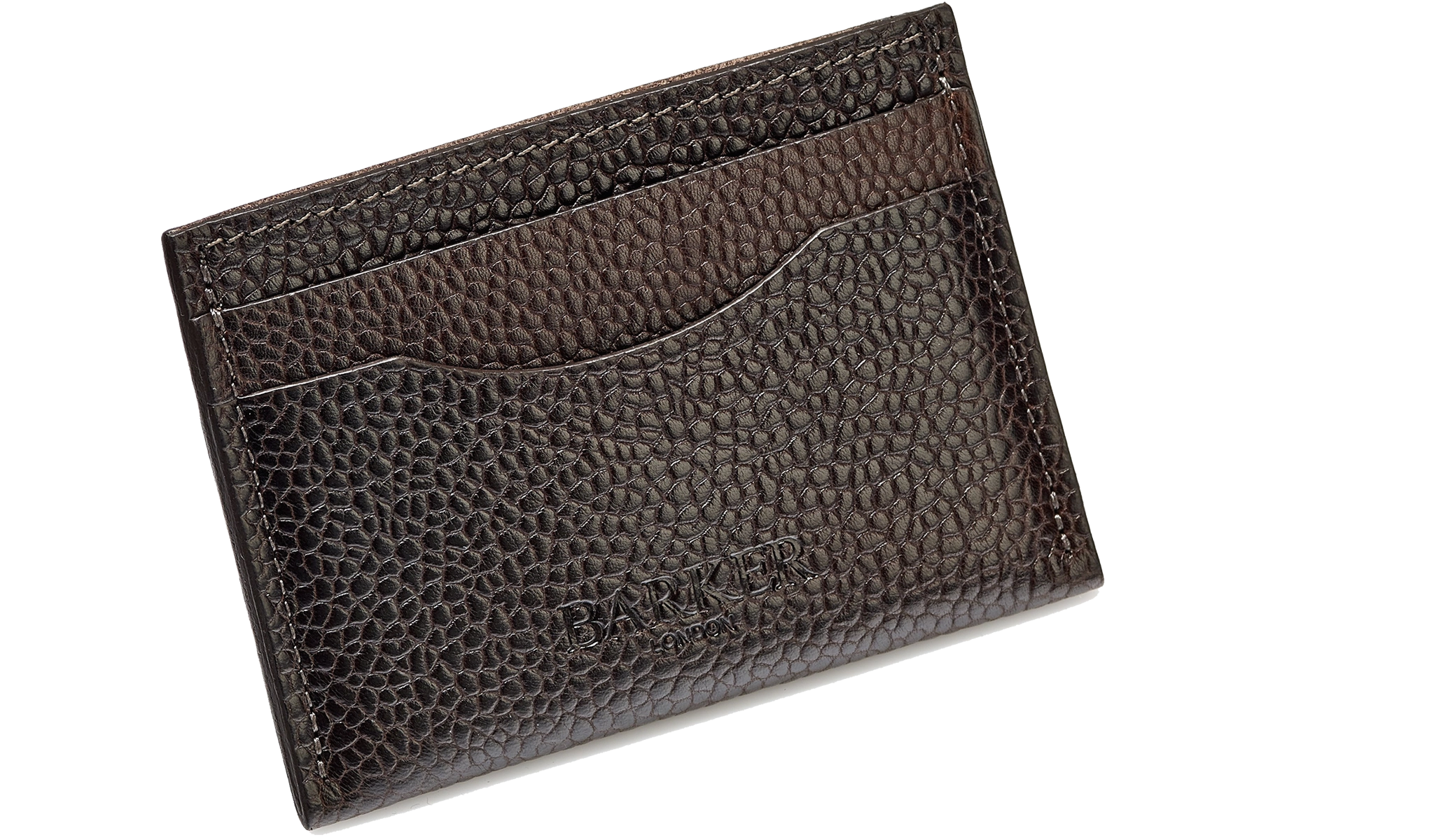 Card Holder Curved - Dark Brown Grain