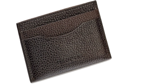 Card Holder Curved - Dark Brown Grain
