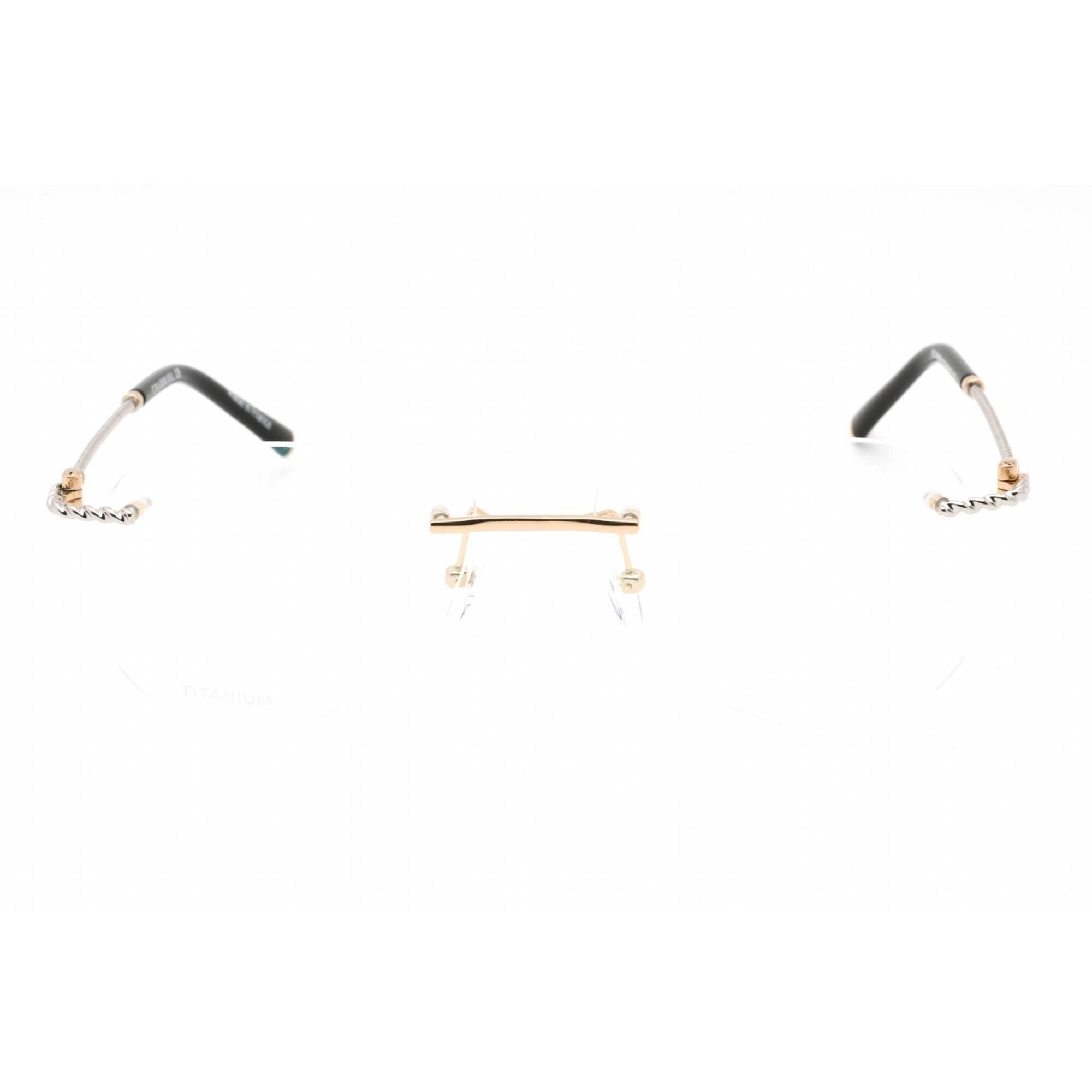 Charriol Men's Eyeglasses - Rimless Shiny Gold/Silver Round Titanium | PC75099 C03