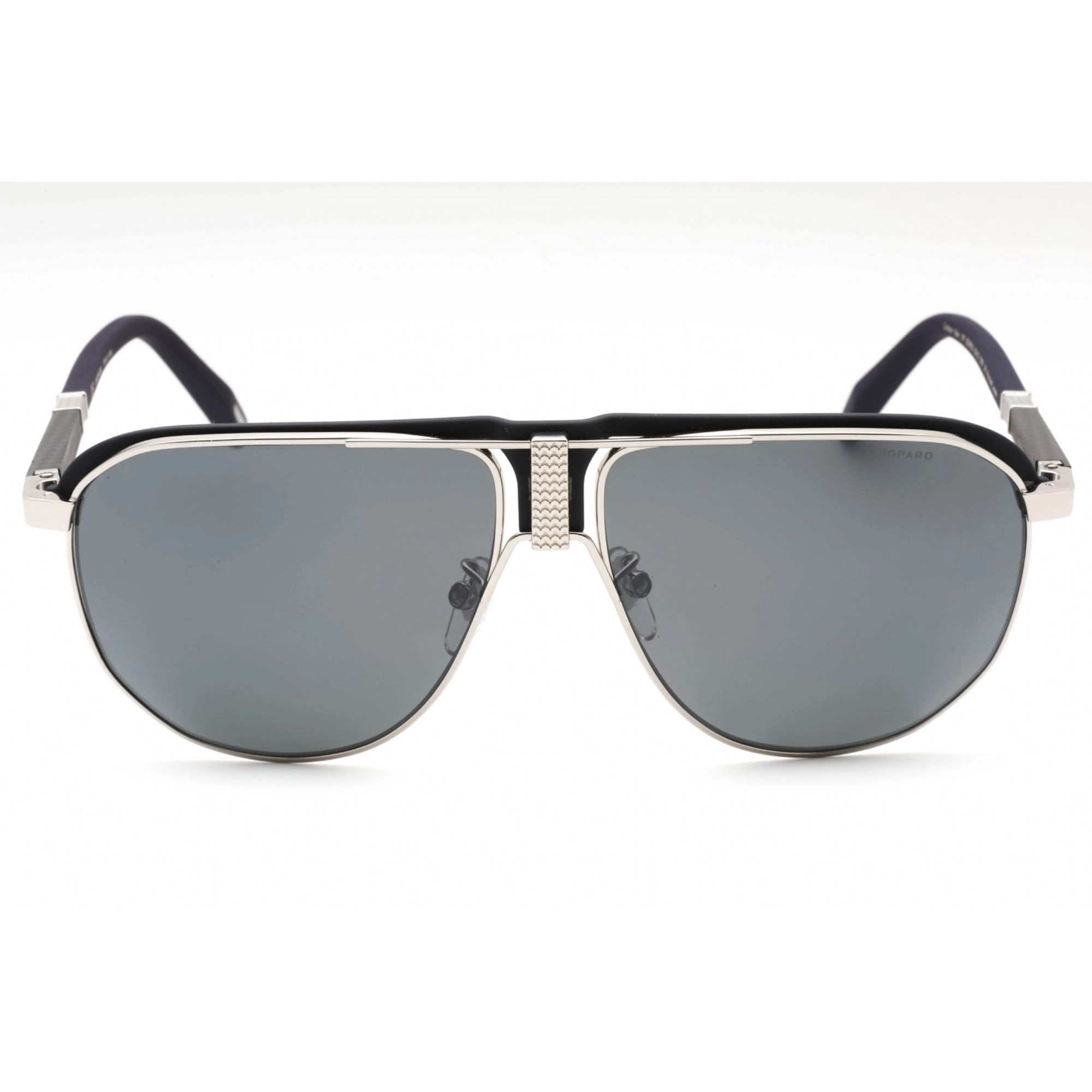 Chopard Men's Sunglasses - Shiny Palladium Metal Pilot Full Rim Frame | SCHF82 579P