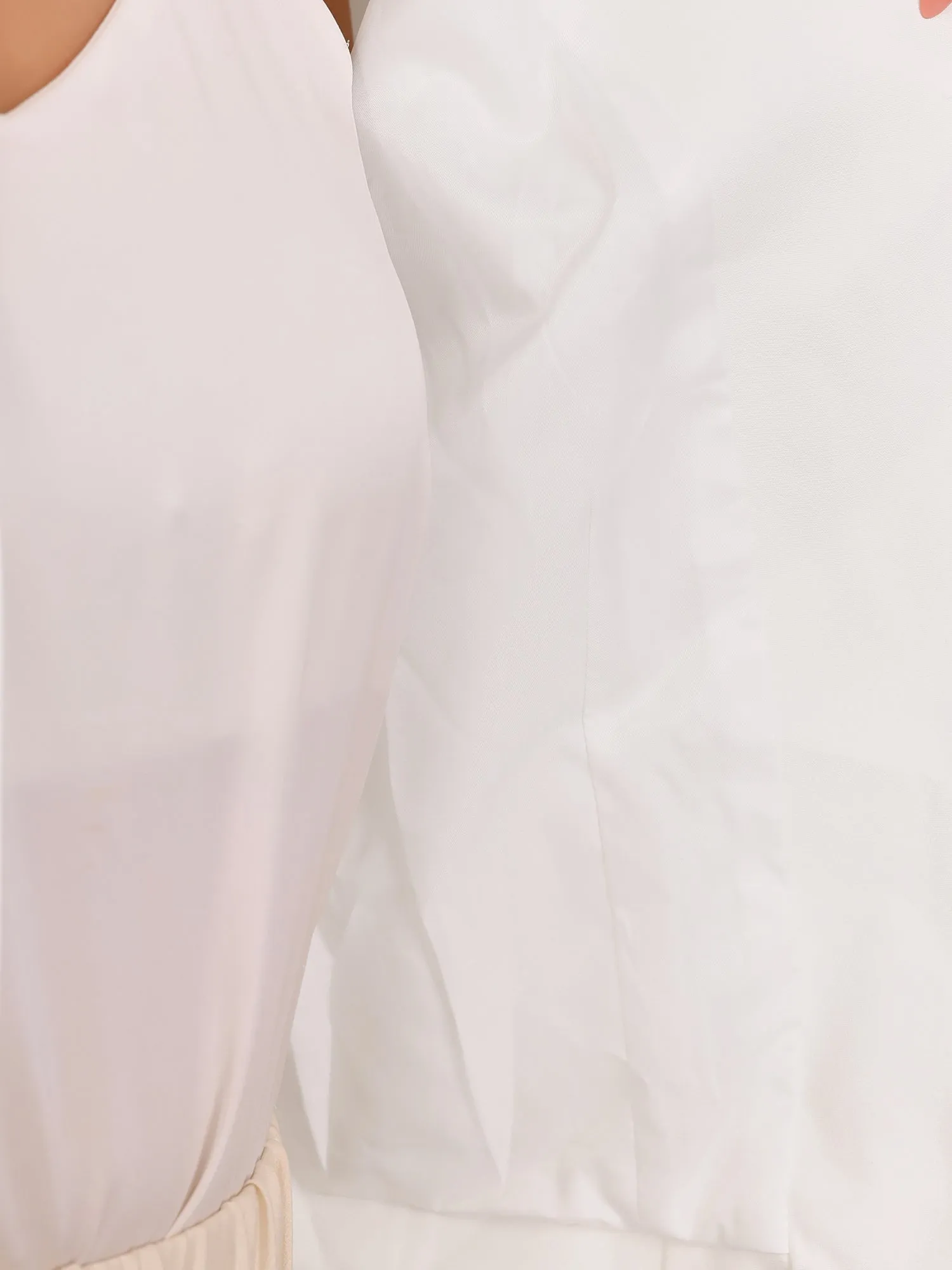 Collarless 3/4 Sleeve Lightweight Pockets Cropped Jacket
