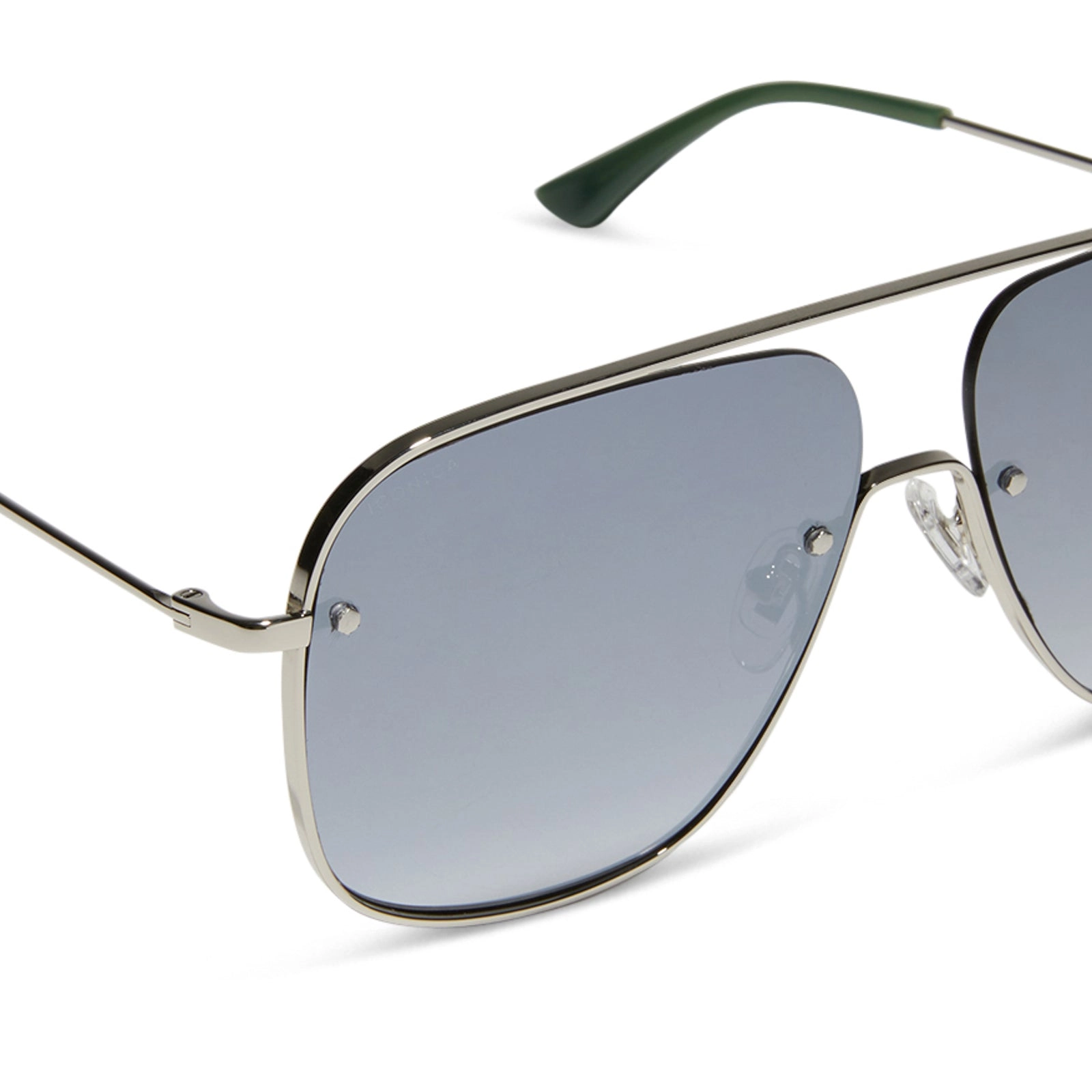 CYNTHIA - SILVER W ALPINE TEMPLE TIPS   GREY GRADIENT WITH SILVER FLASH   POLARIZED SUNGLASSES