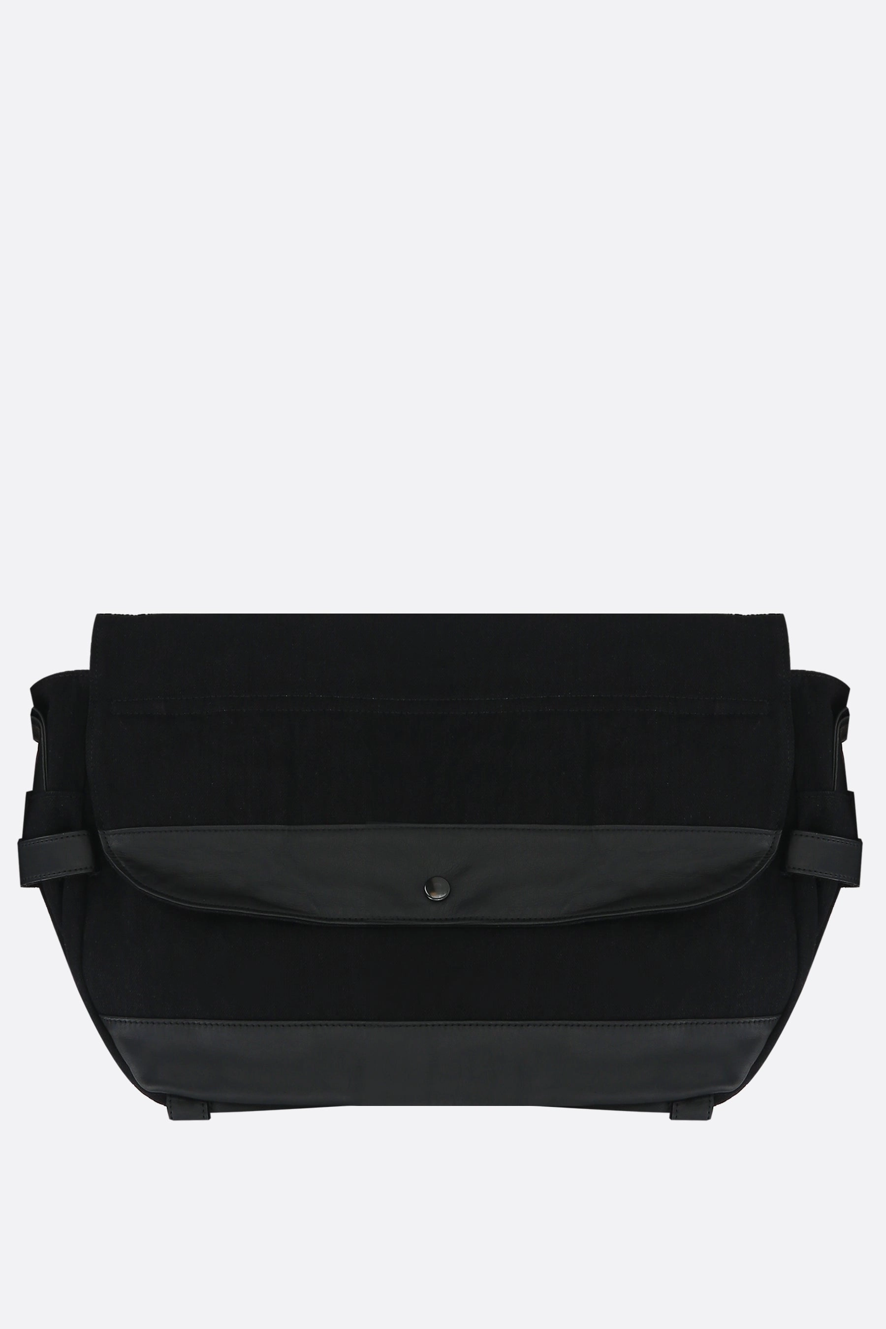 denim and smooth leather shoulder bag