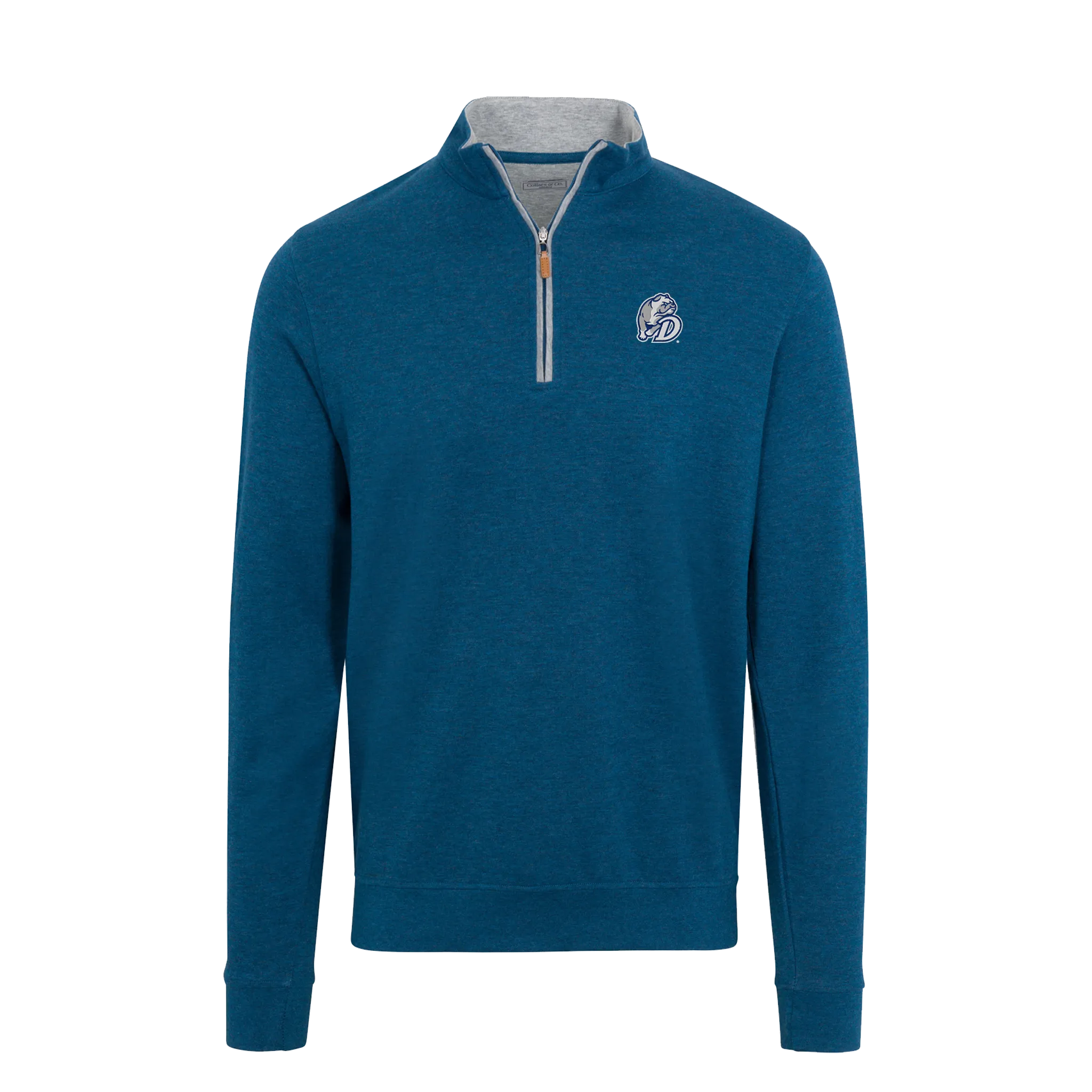 Drake Indigo Heather Cloud Cotton Quarter Zip Pullover