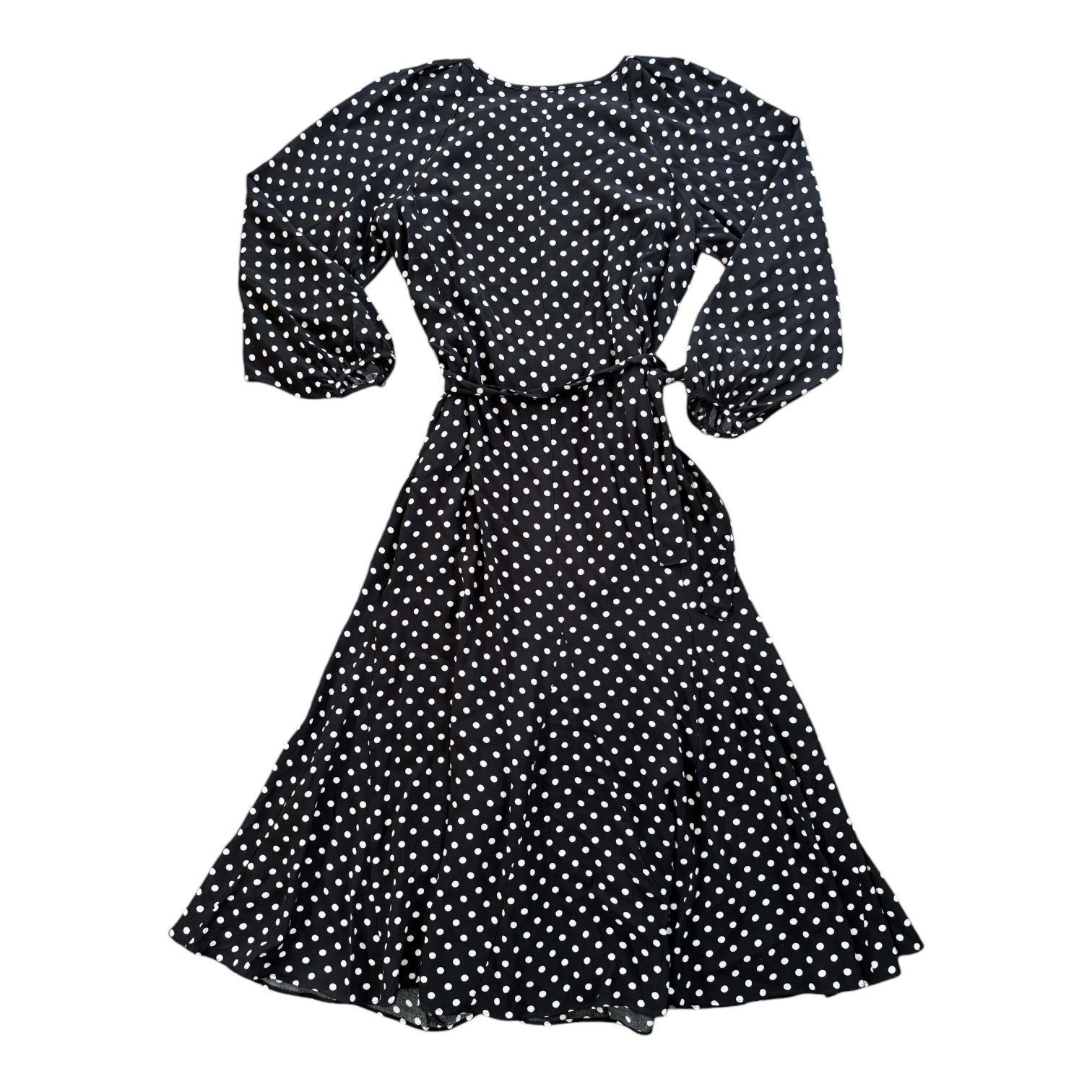 Dress Casual Midi By Loft In Polkadot Pattern, Size:6