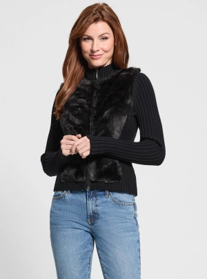 Eco Black Fur Mix Mila Cardigan