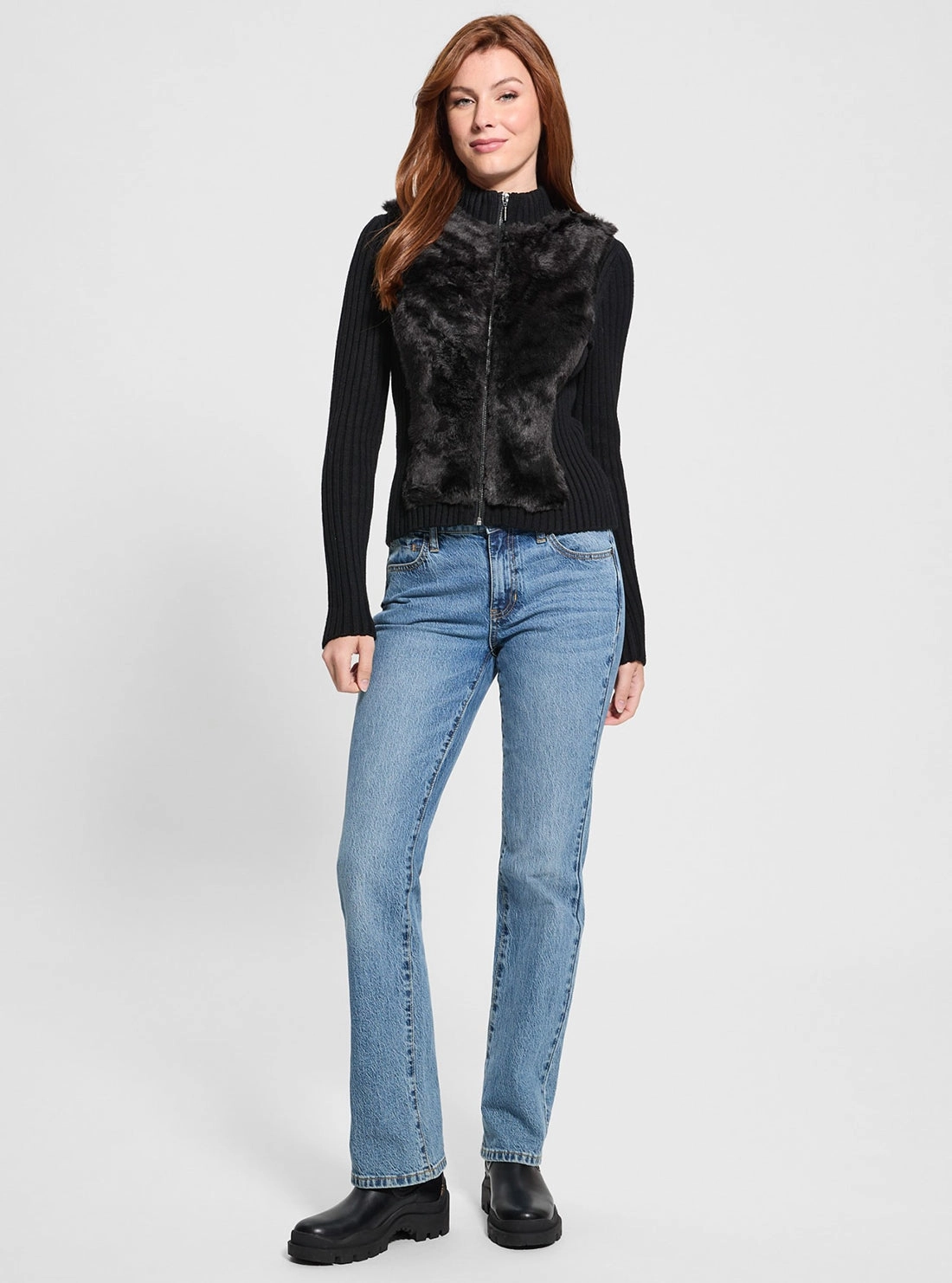 Eco Black Fur Mix Mila Cardigan