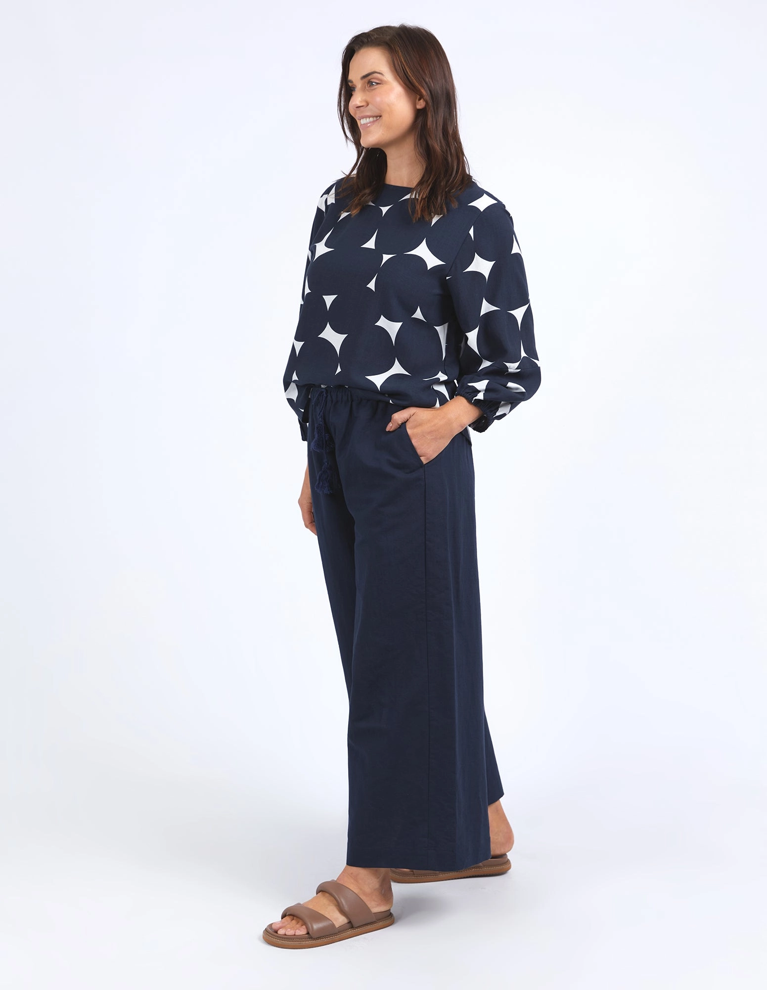 Elm Demi Spot Top Spot Print