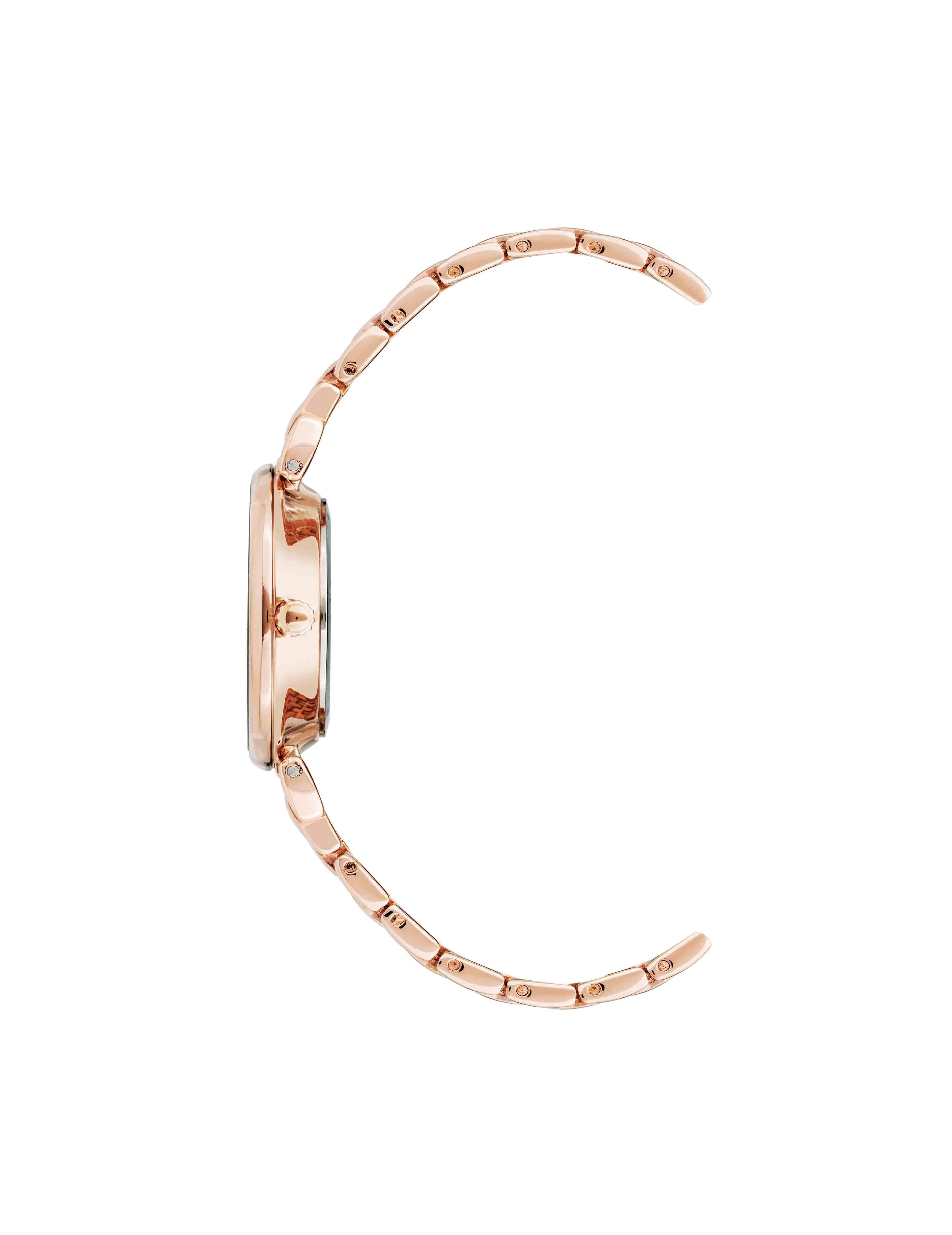 Embossed Floral Pattern Dial Watch