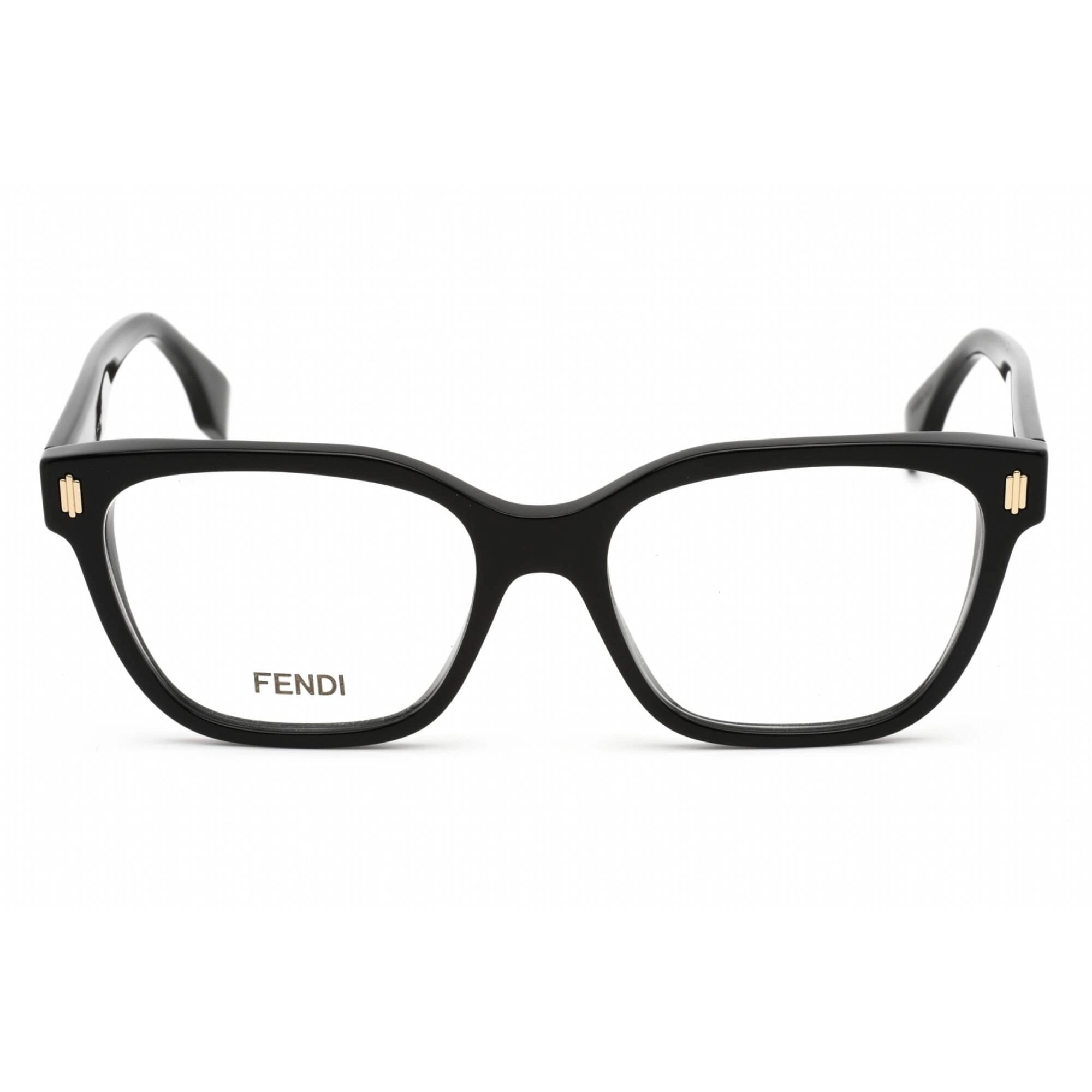 Fendi Men's Eyeglasses - Shiny Black Plastic Rectangular 52mm Frame | FE50055I 001