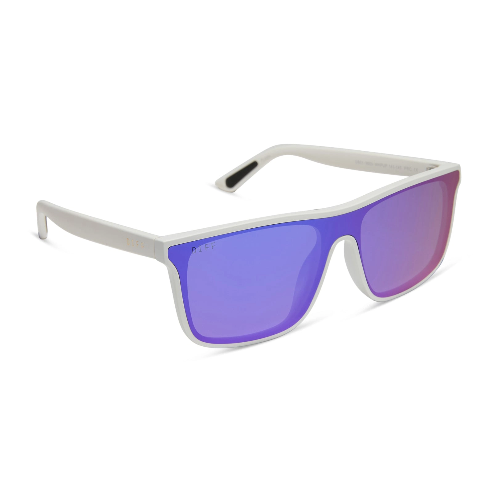 FLASH - MATTE WHITE   PURPLE MIRROR   POLARIZED SUNGLASSES