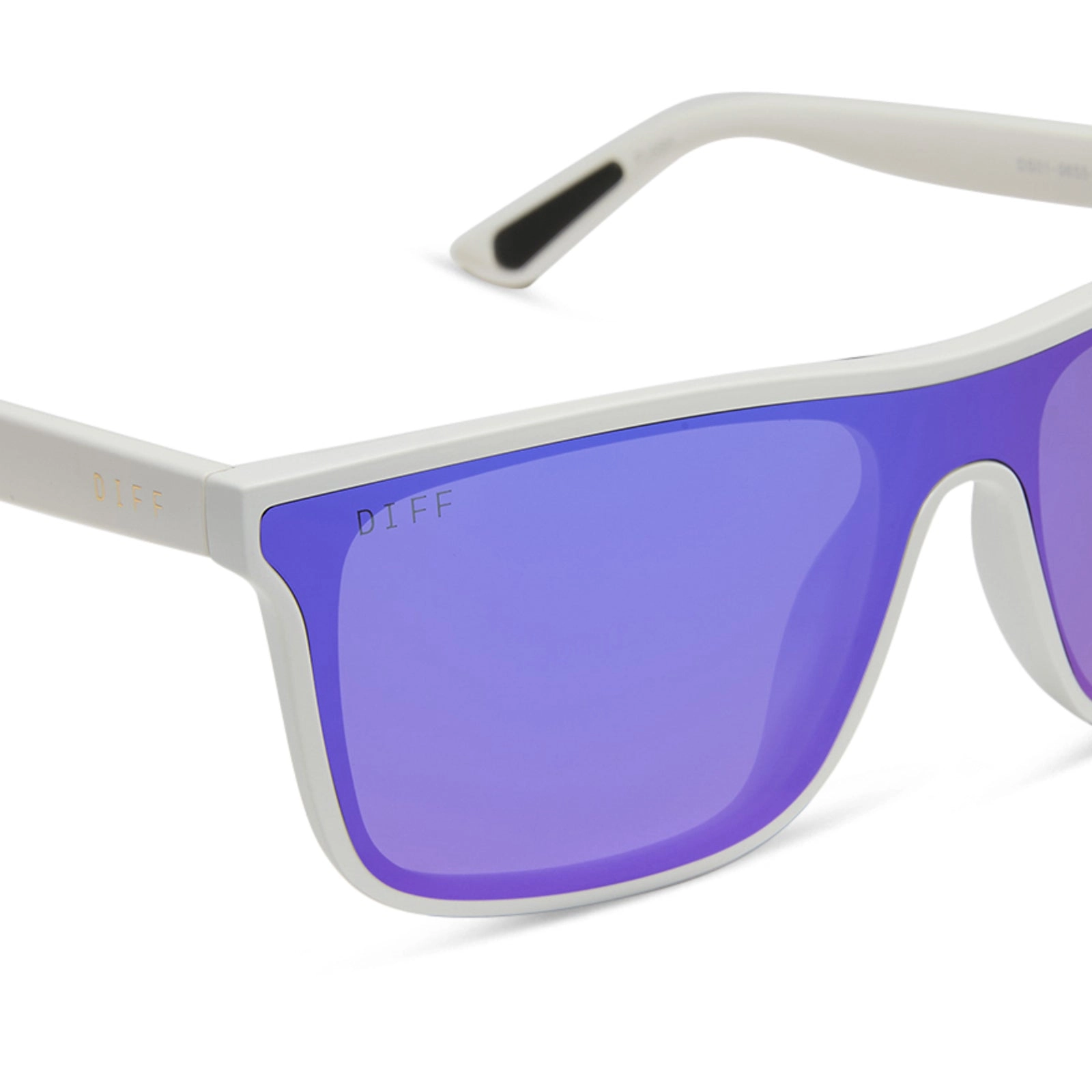 FLASH - MATTE WHITE   PURPLE MIRROR   POLARIZED SUNGLASSES