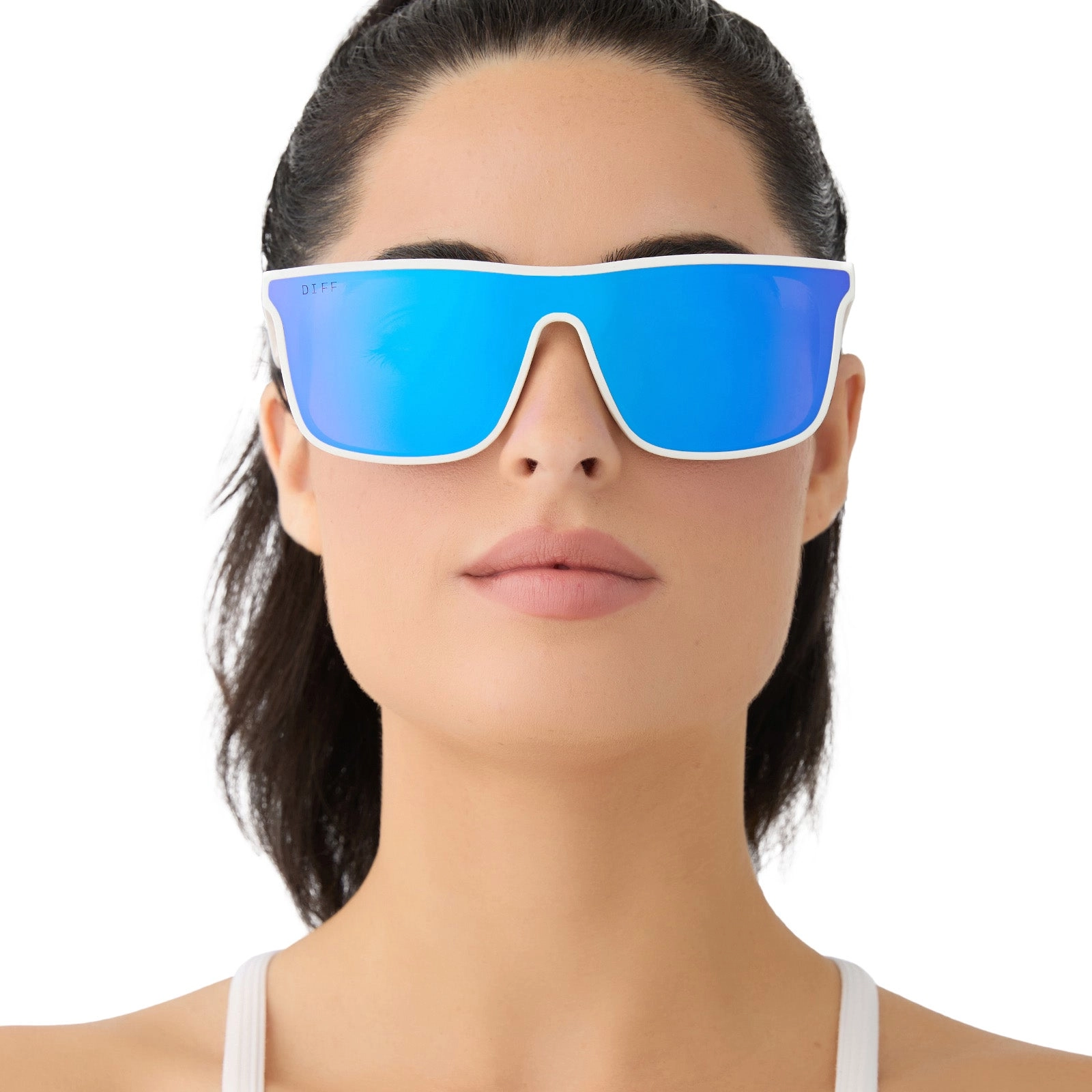 FLASH - MATTE WHITE   PURPLE MIRROR   POLARIZED SUNGLASSES