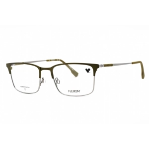 Flexon Men's Eyeglasses - Matte Moss/Silver Metal Rectangular Frame | FLEXON E1132 310