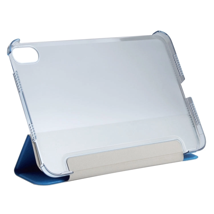 For iPad Mini Silk Texture Three-fold Horizontal Flip Leather Tablet Case with Holder