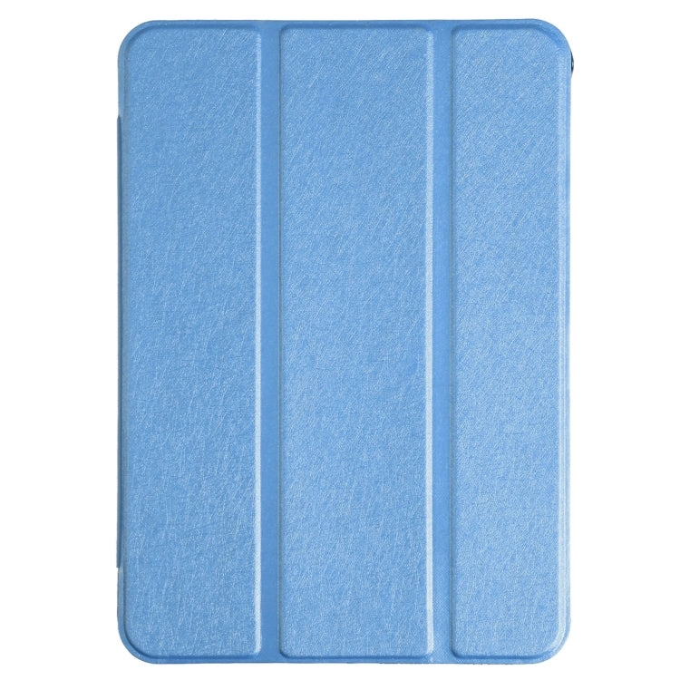 For iPad Mini Silk Texture Three-fold Horizontal Flip Leather Tablet Case with Holder