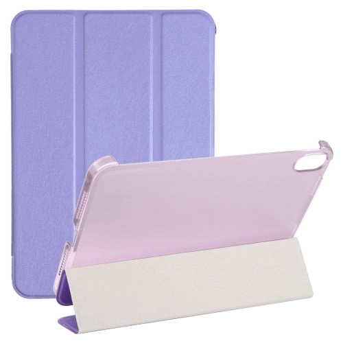 For iPad Mini Silk Texture Three-fold Horizontal Flip Leather Tablet Case with Holder