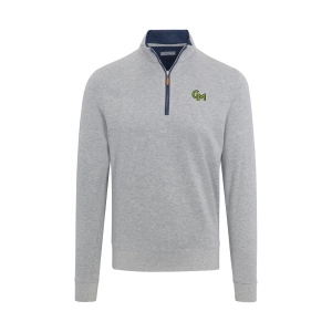 George Mason Light Grey Heather Cloud Cotton Quarter Zip Pullover