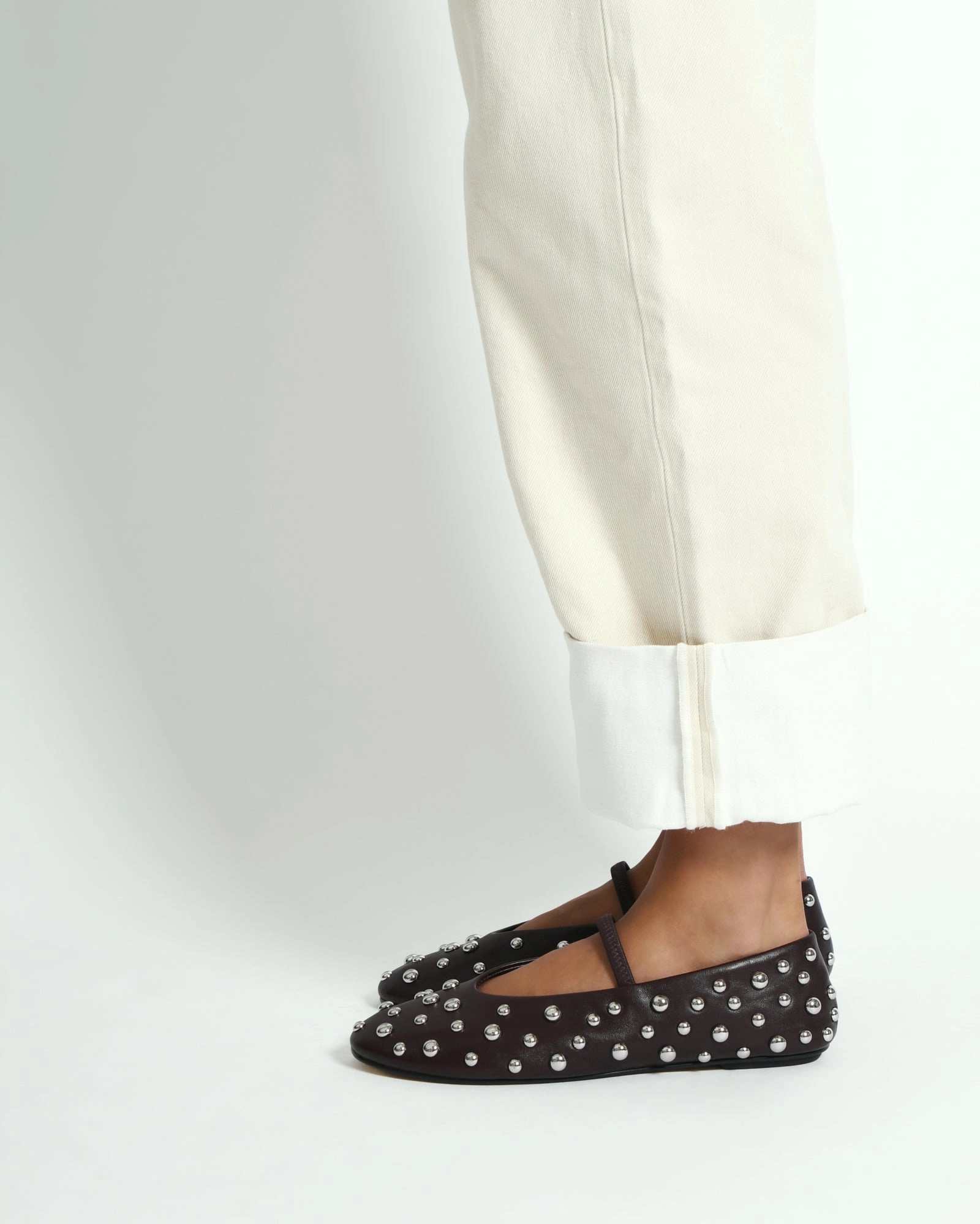 GOLDIE CASUAL FLATS MERLOT LEATHER