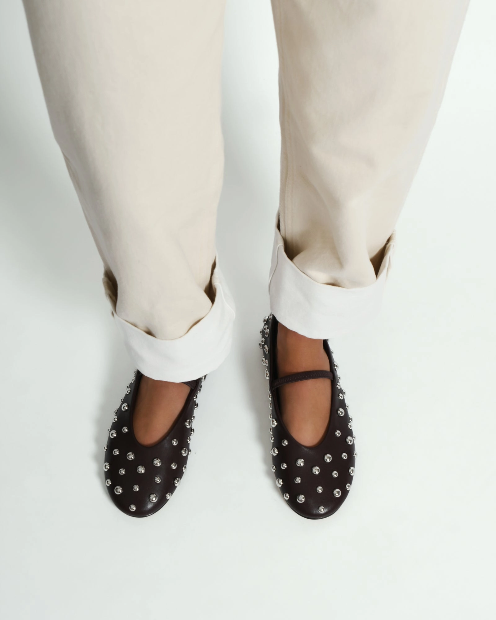 GOLDIE CASUAL FLATS MERLOT LEATHER
