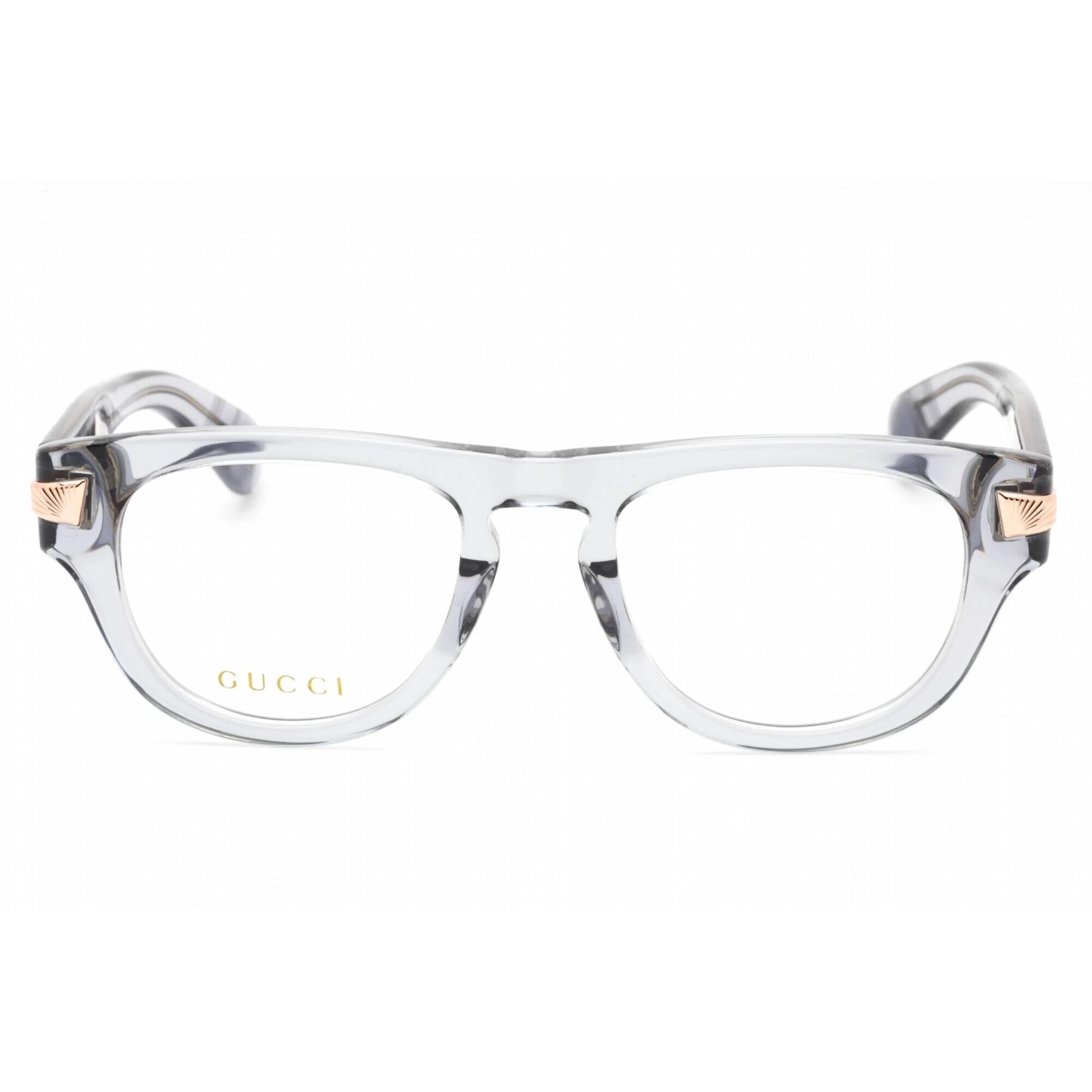 Gucci Men's Eyeglasses - Grey Full Rim Plastic Frame Transparent Lens | GG1519O 003
