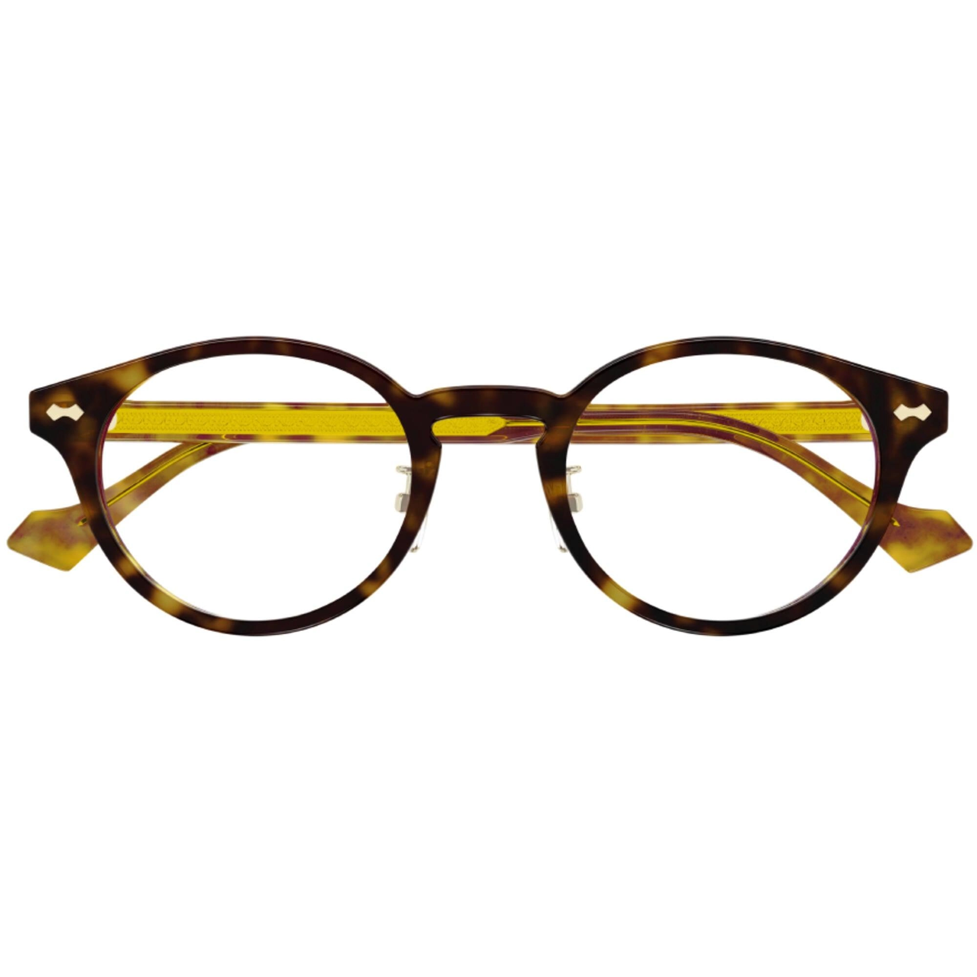 Gucci Men's Eyeglasses - Havana Acetate Panthos Shape Frame Demo Lens | GG1127OJ 002