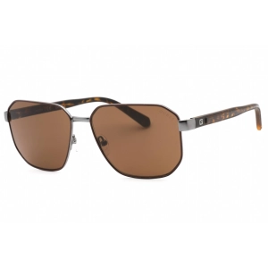 Guess Factory Men's Sunglasses - Matte Gunmetal Square Frame Brown Lens | GF5086 09E