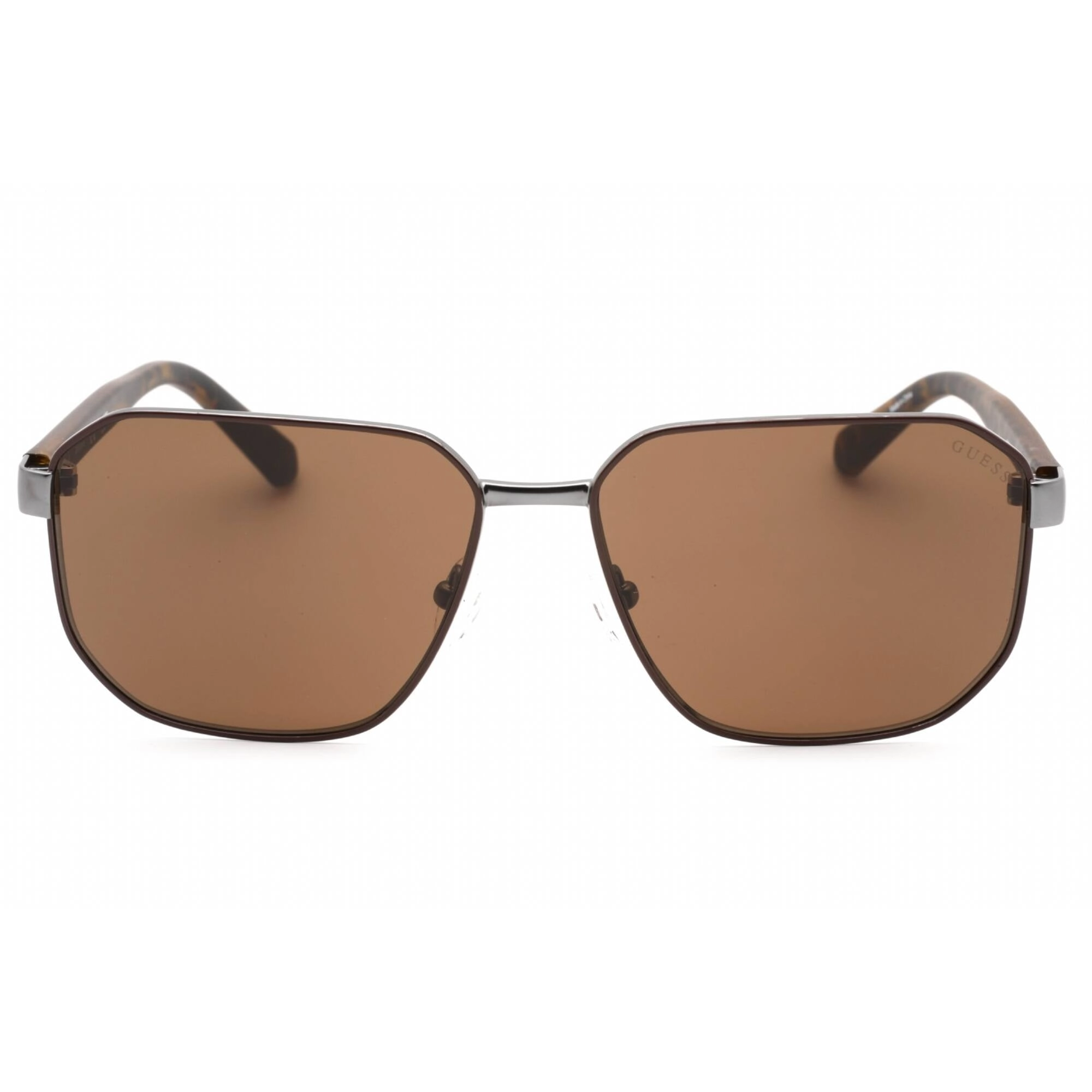 Guess Factory Men's Sunglasses - Matte Gunmetal Square Frame Brown Lens | GF5086 09E