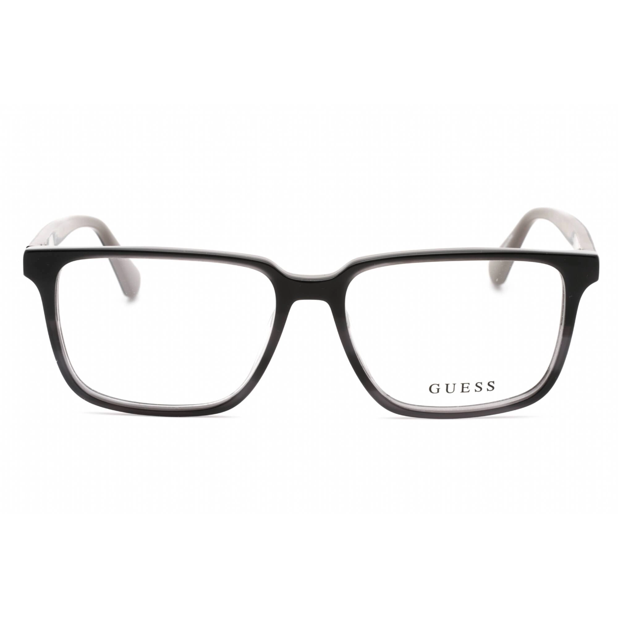 Guess Men's Eyeglasses - Matte Black Grey Plastic Square Full Rim Frame | GU50047 020