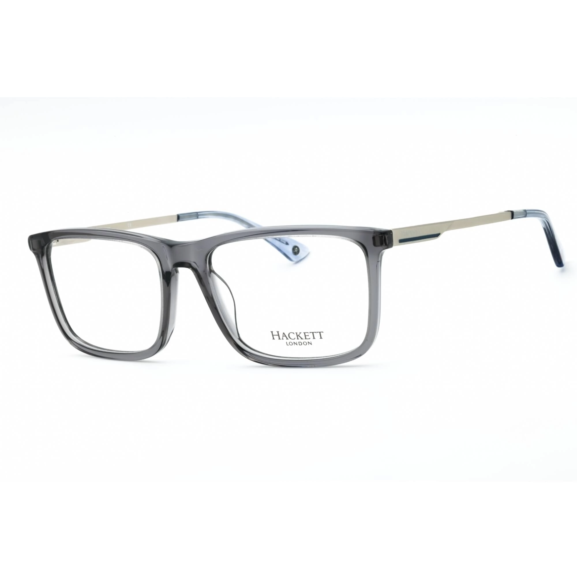 Hackett Men's Eyeglasses - Glossy Crystal Grey Plastic Rectangular Frame | HEK1273 999