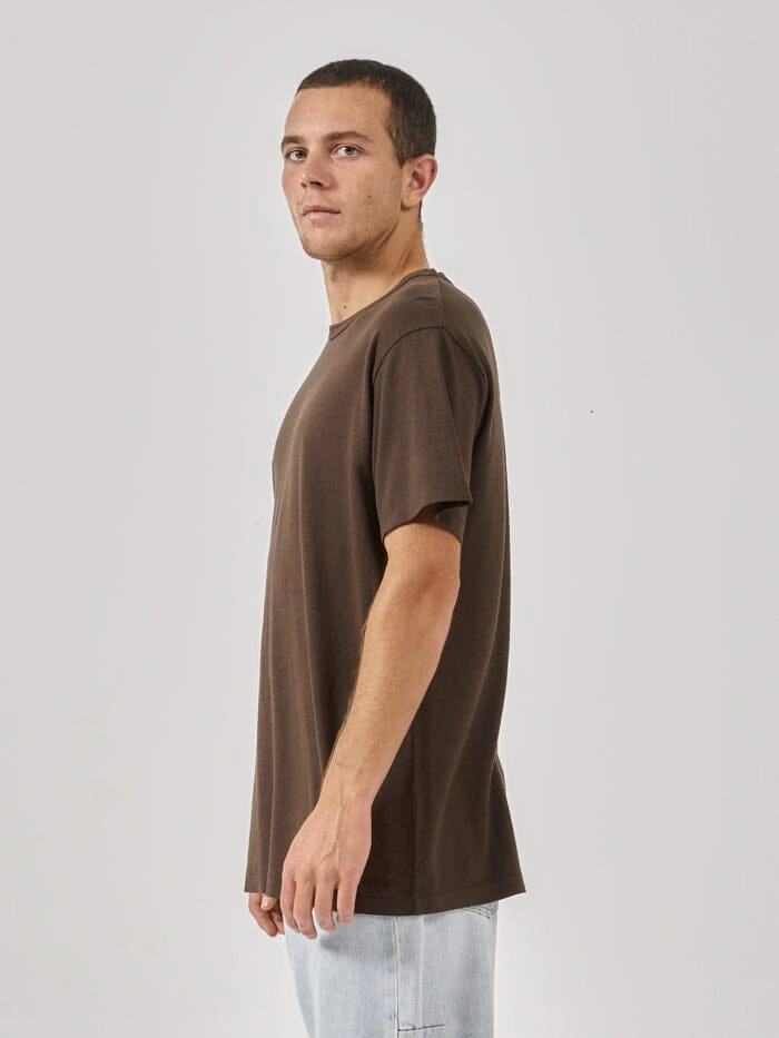 Hemp Thrills Embro Lightweight Merch Fit Tee - Postal Brown