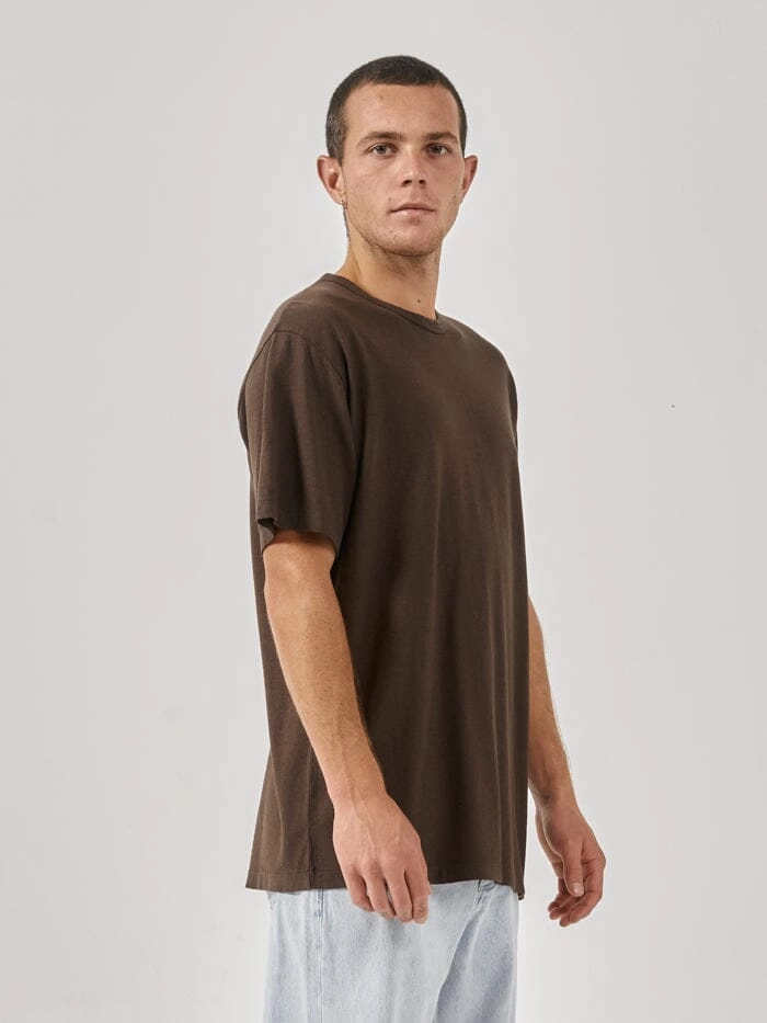 Hemp Thrills Embro Lightweight Merch Fit Tee - Postal Brown