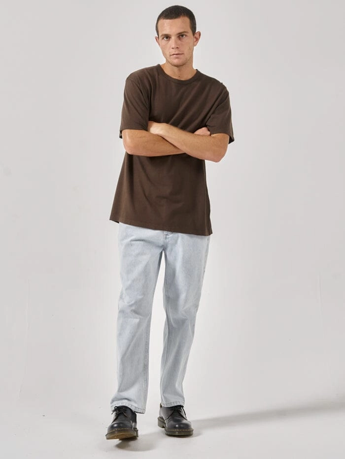 Hemp Thrills Embro Lightweight Merch Fit Tee - Postal Brown