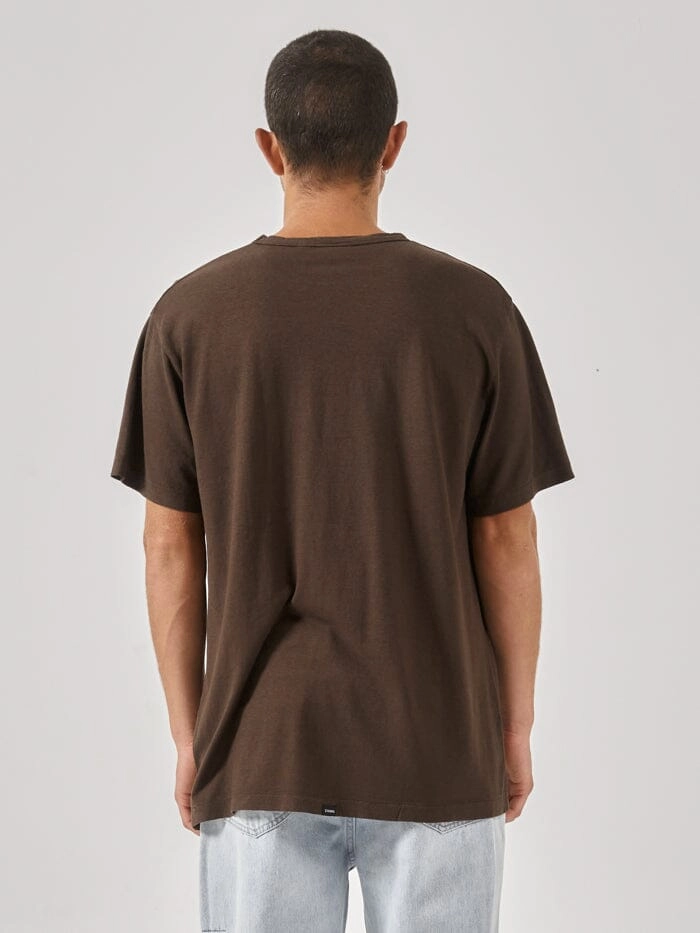 Hemp Thrills Embro Lightweight Merch Fit Tee - Postal Brown